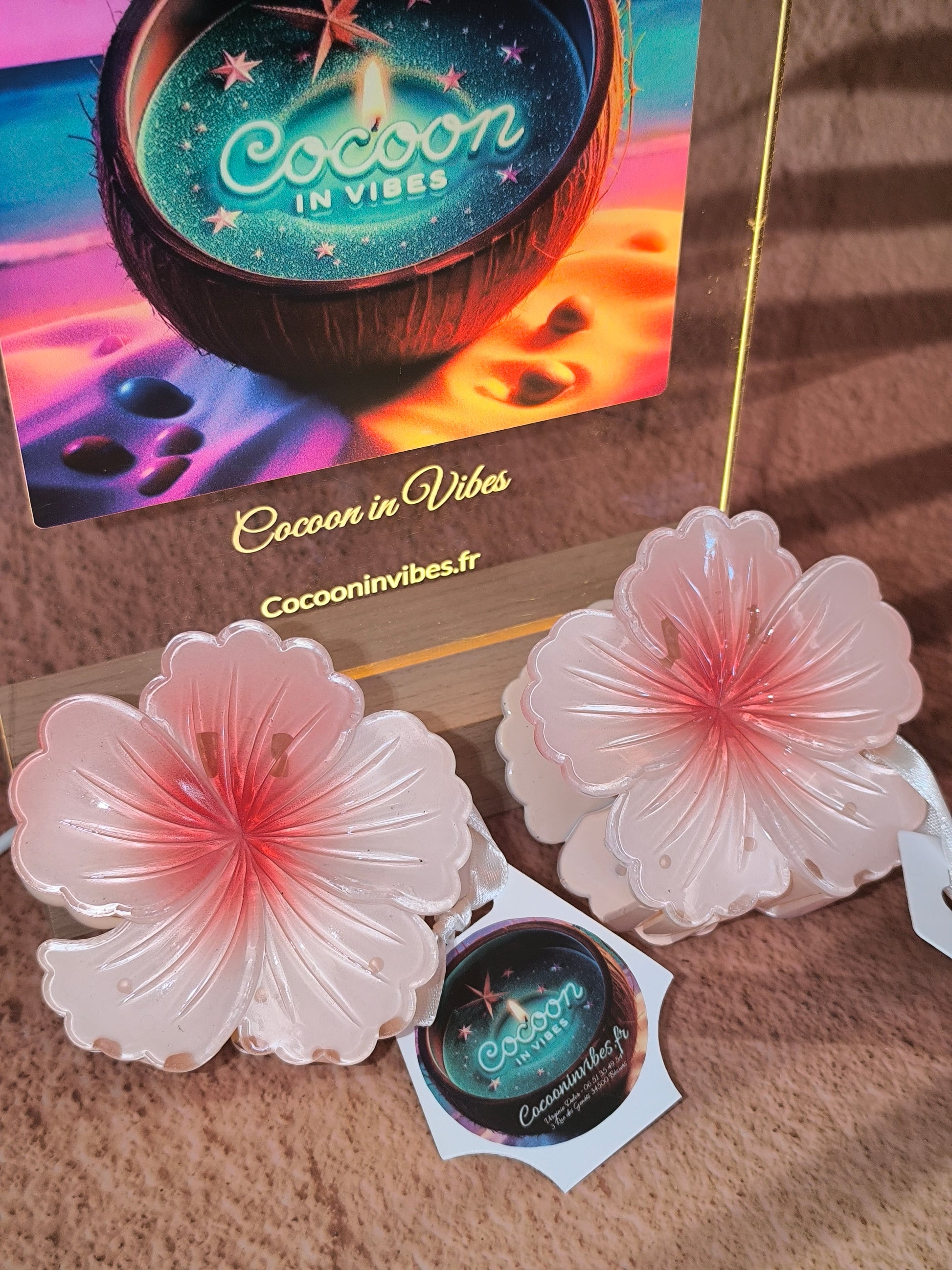 Pince à cheveux Hibiscus ~ Rose Saumon, Une douceur fruitée et solaire dans tes cheveux…