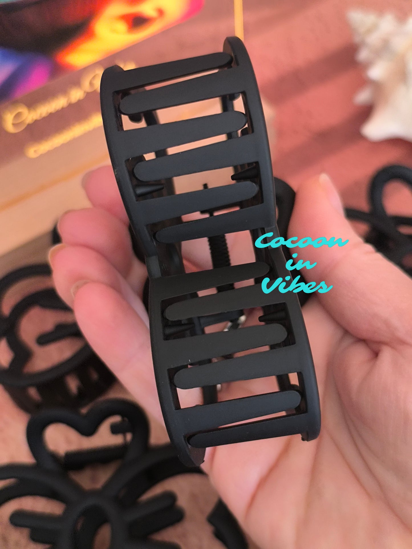 Grande pince cheveux Nœud Kawaii – Ébène (9 cm x 6 cm)