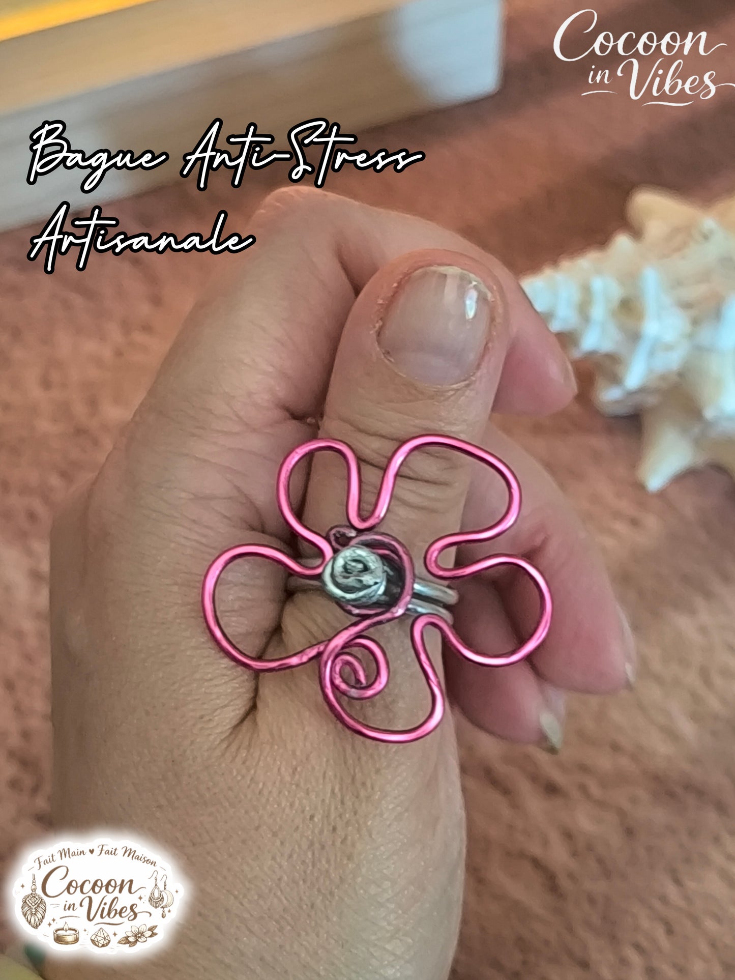 Bague Anti-Stress "Fleur des Lagon" – 100% Artisanale