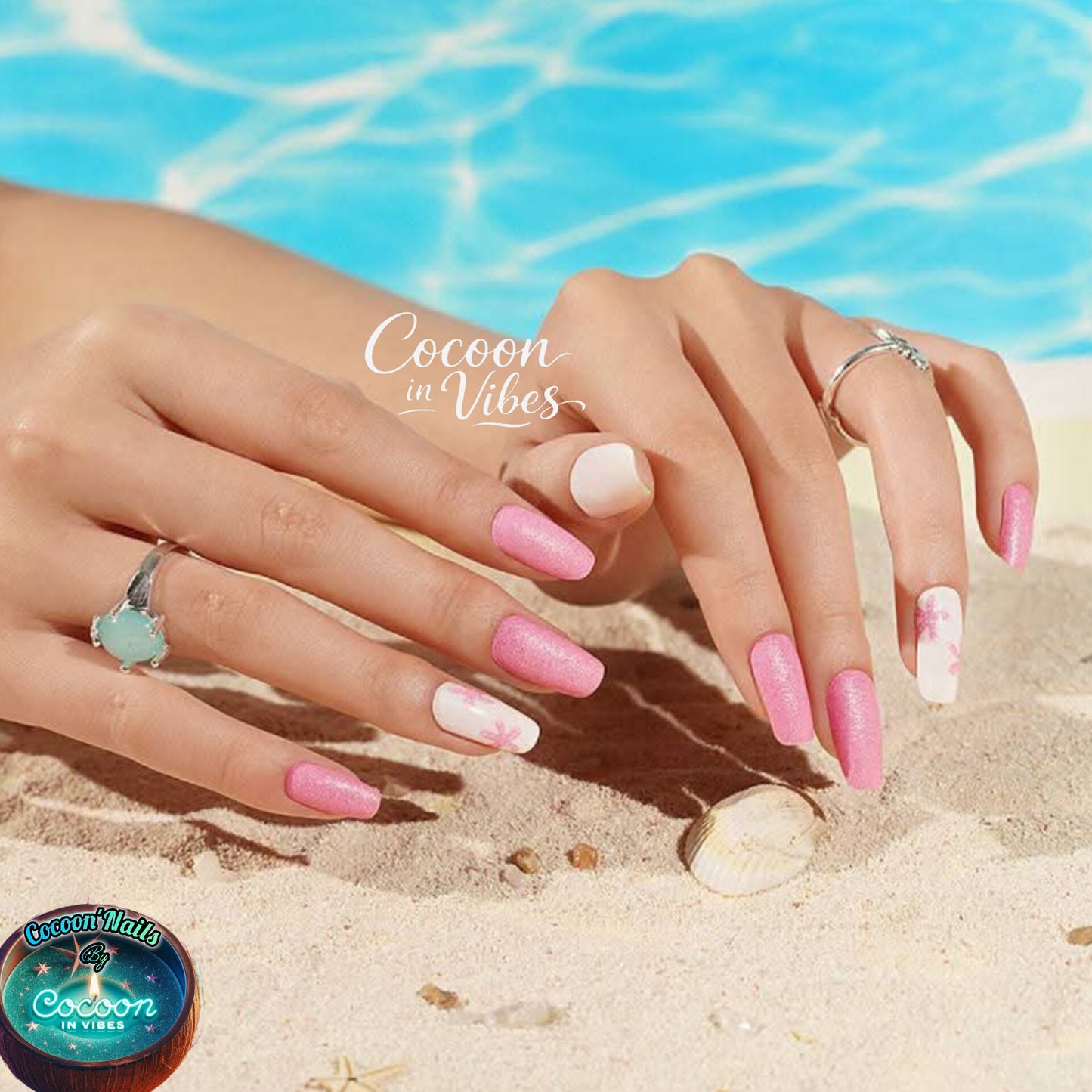 Cocoon’Nails Sable Rose Étoilé – Vernis Autocollant Kit Complet