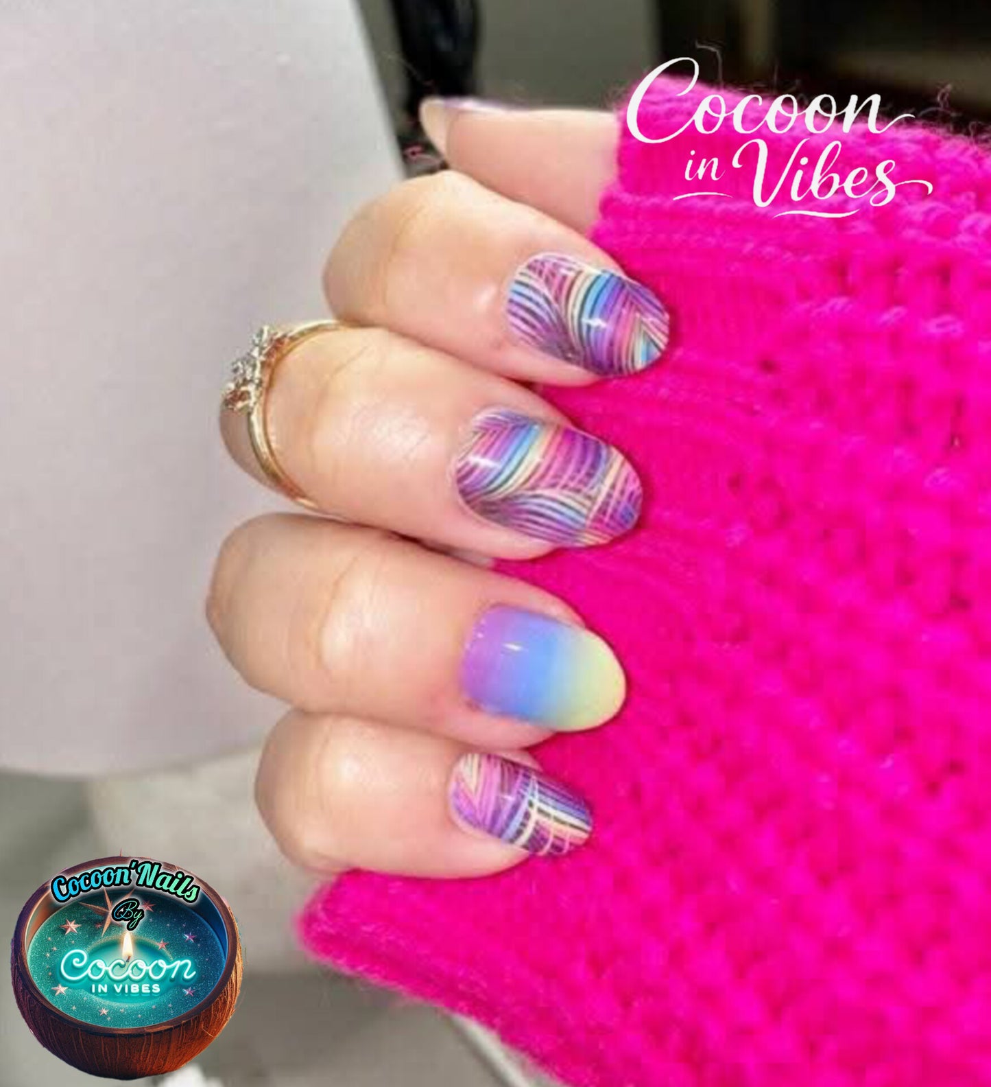 Cocoon’Nails - Vernis Autocollant Tropical Rainbow - Kit complet