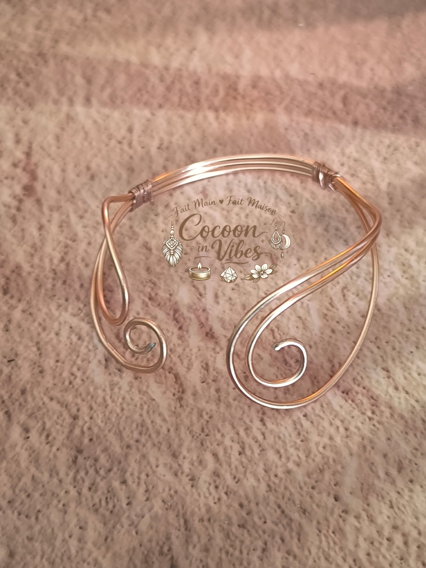 Bracelet Personnalisable Douce Spirale (Or Rose & Teintes au choix) – Collection Douce Spirale