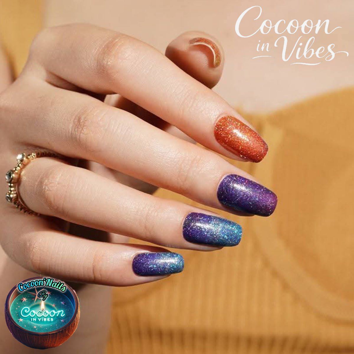 Cocoon’Nails Vagues Irisées – Vernis Autocollant Kit Complet