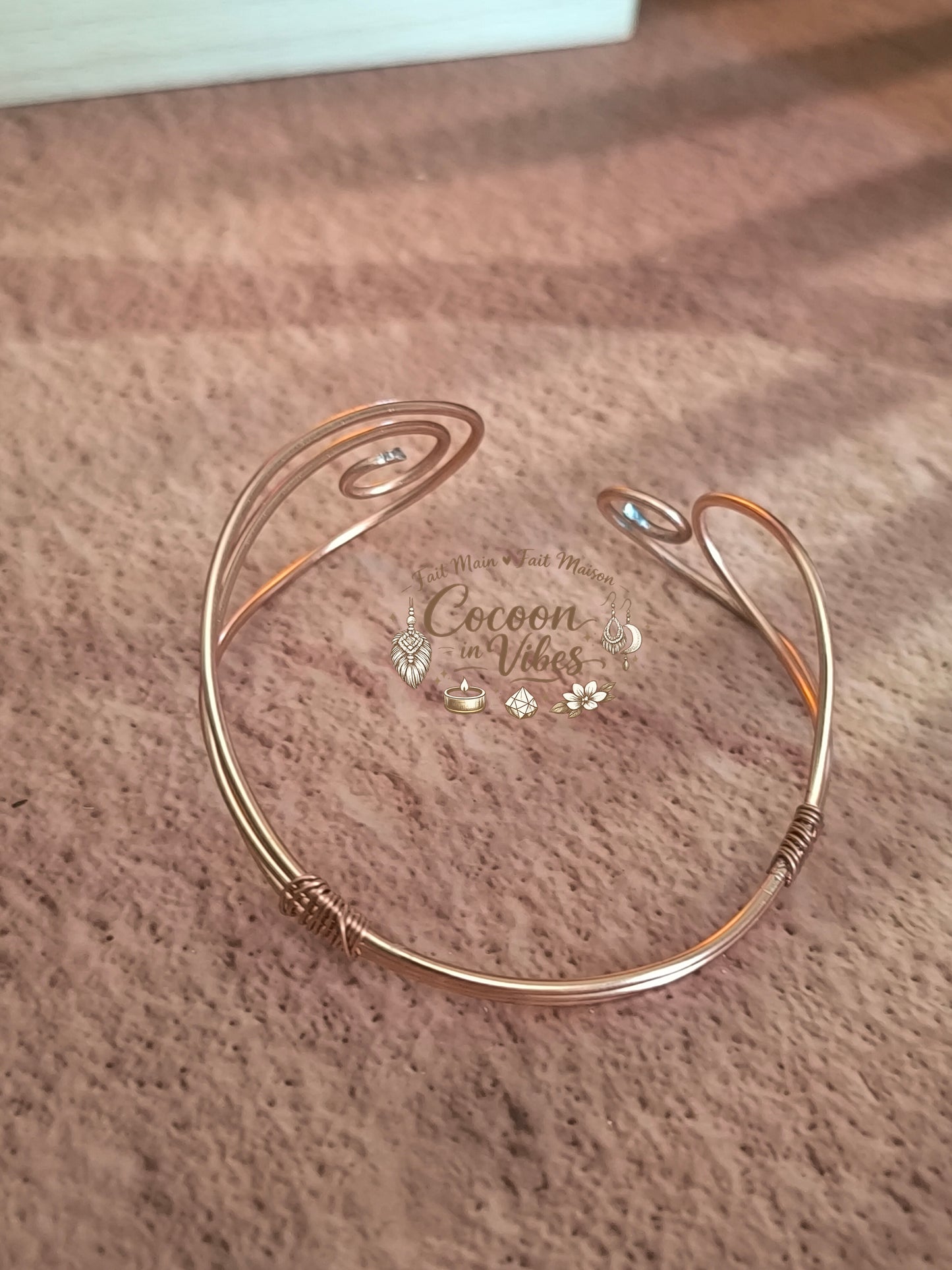 Bracelet Personnalisable Douce Spirale (Or Rose & Teintes au choix) – Collection Douce Spirale