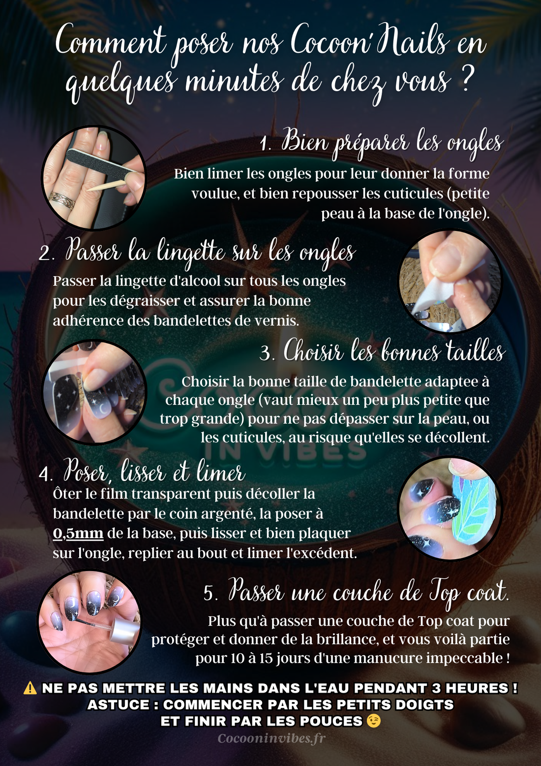 Cocoon’Nails Corail Paradise – Vernis Autocollant Kit Complet