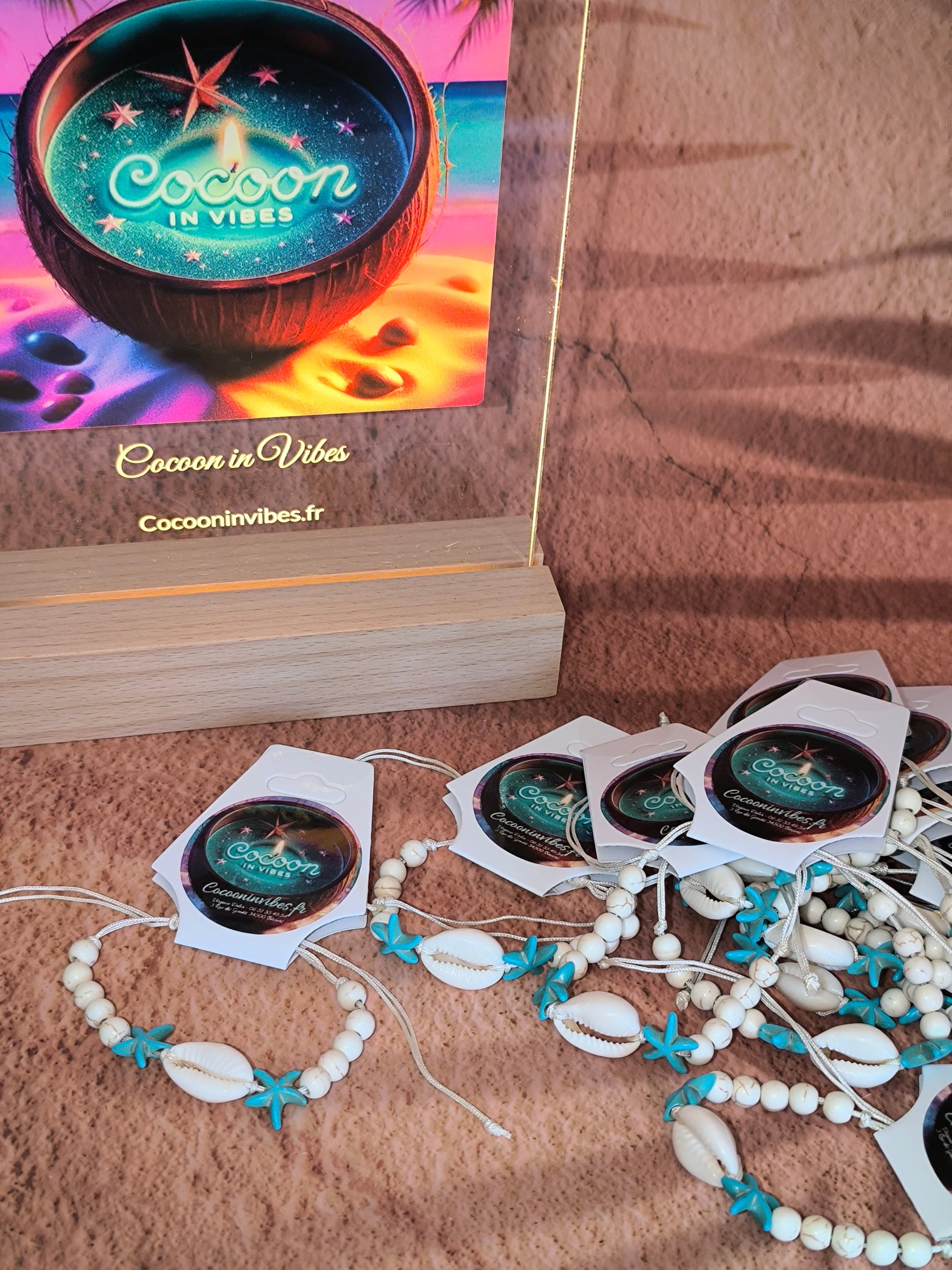 Bracelet Cauri & Étoiles Turquoises – Esprit Bohème Marin