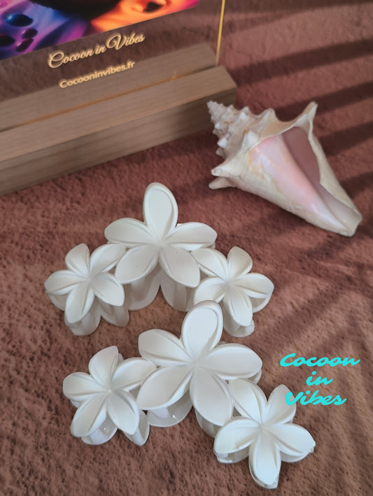 Grande pince à cheveux Trio de Monoï – Coloris Chantilly (11 cm x 7 cm)