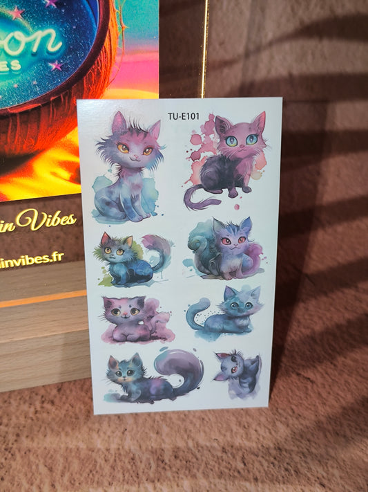 Tatouages Éphémères Aquarelle – Chats & Chiens tout en douceur