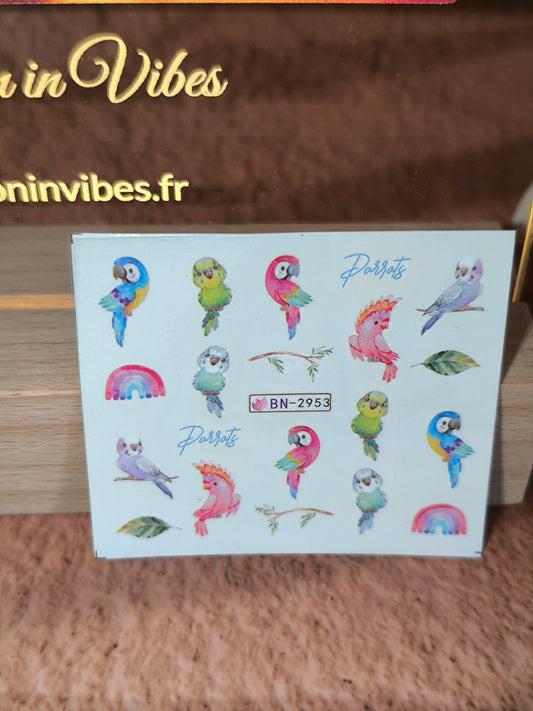 Stickers Ongles Oiseaux Tropicaux - Un paradis exotique… posé sur vos ongles