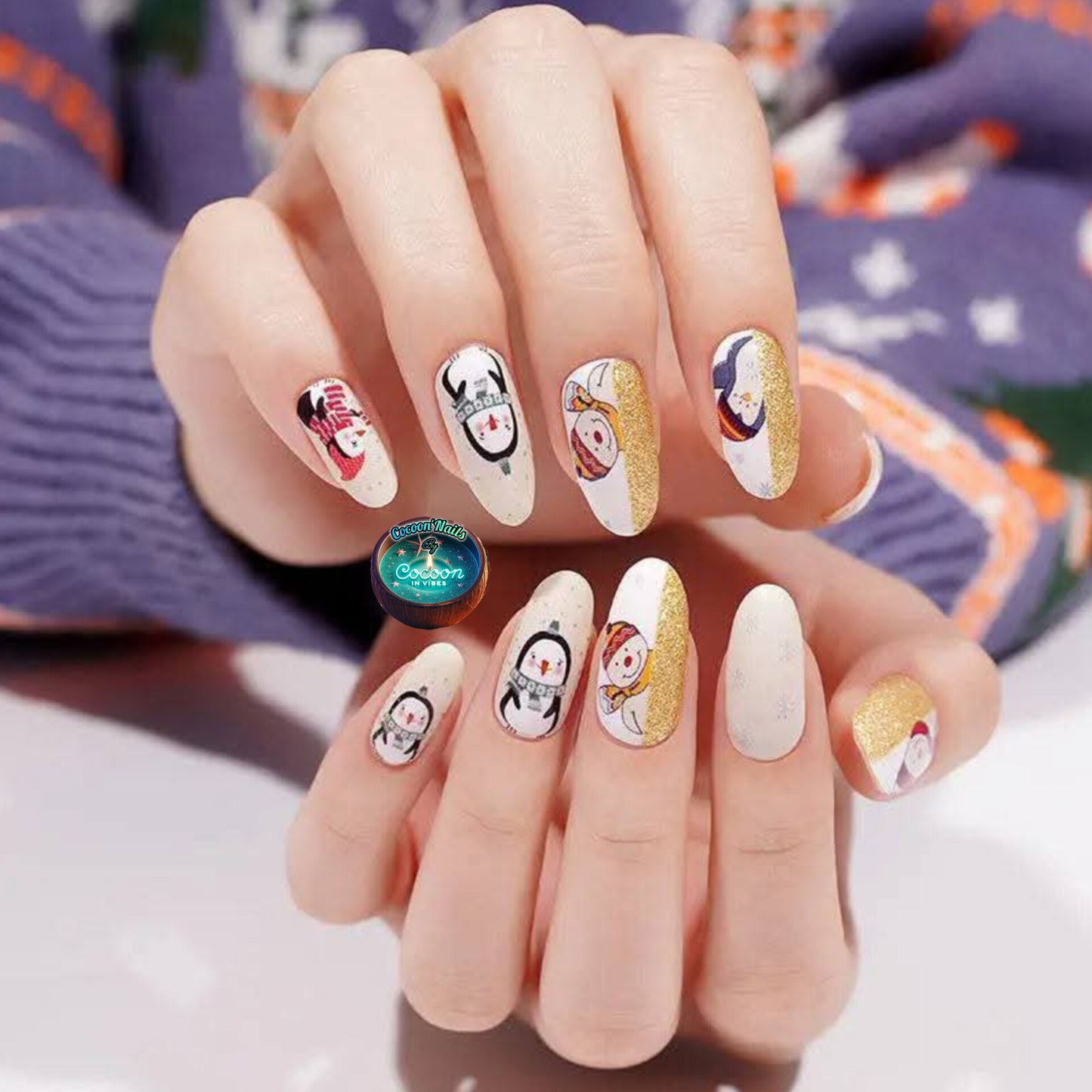 Cocoon’Nails – Golden Penguin : un hiver scintillant au bout des doigts