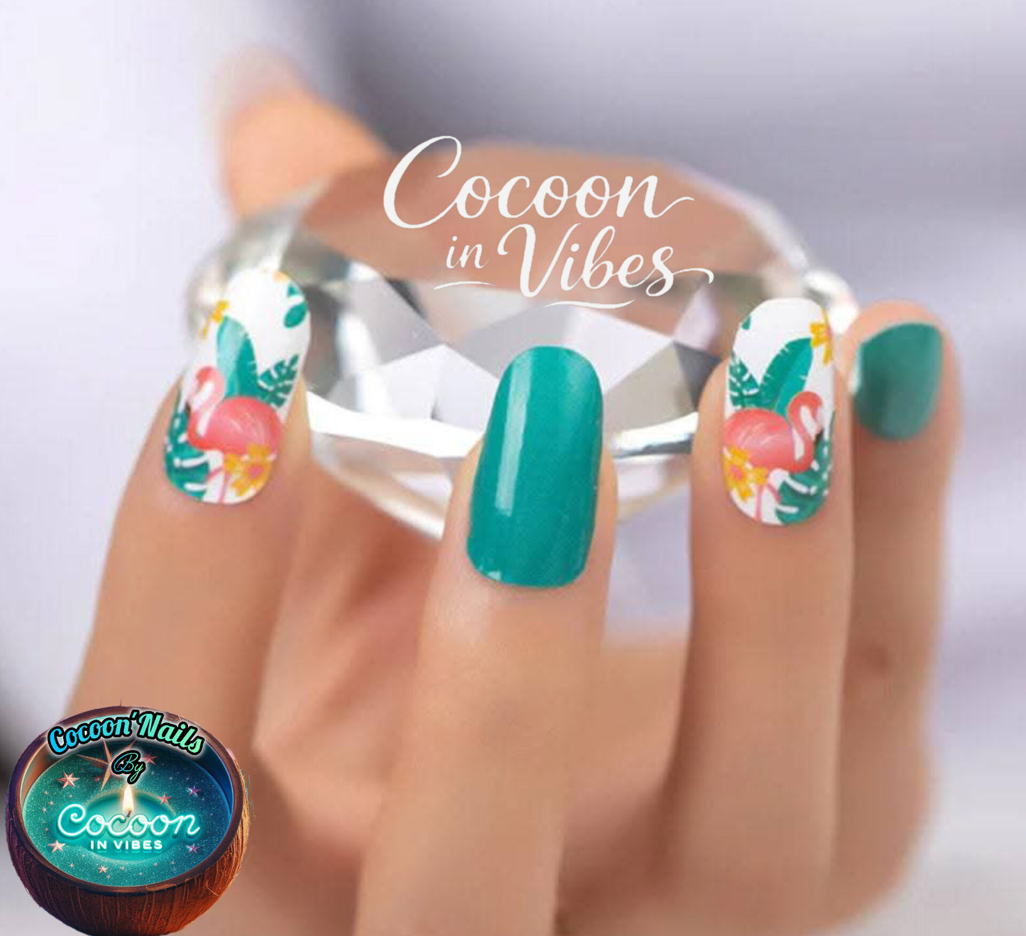 Cocoon’Nails Tropical Flamingo – Vernis Autocollant Kit Complet
