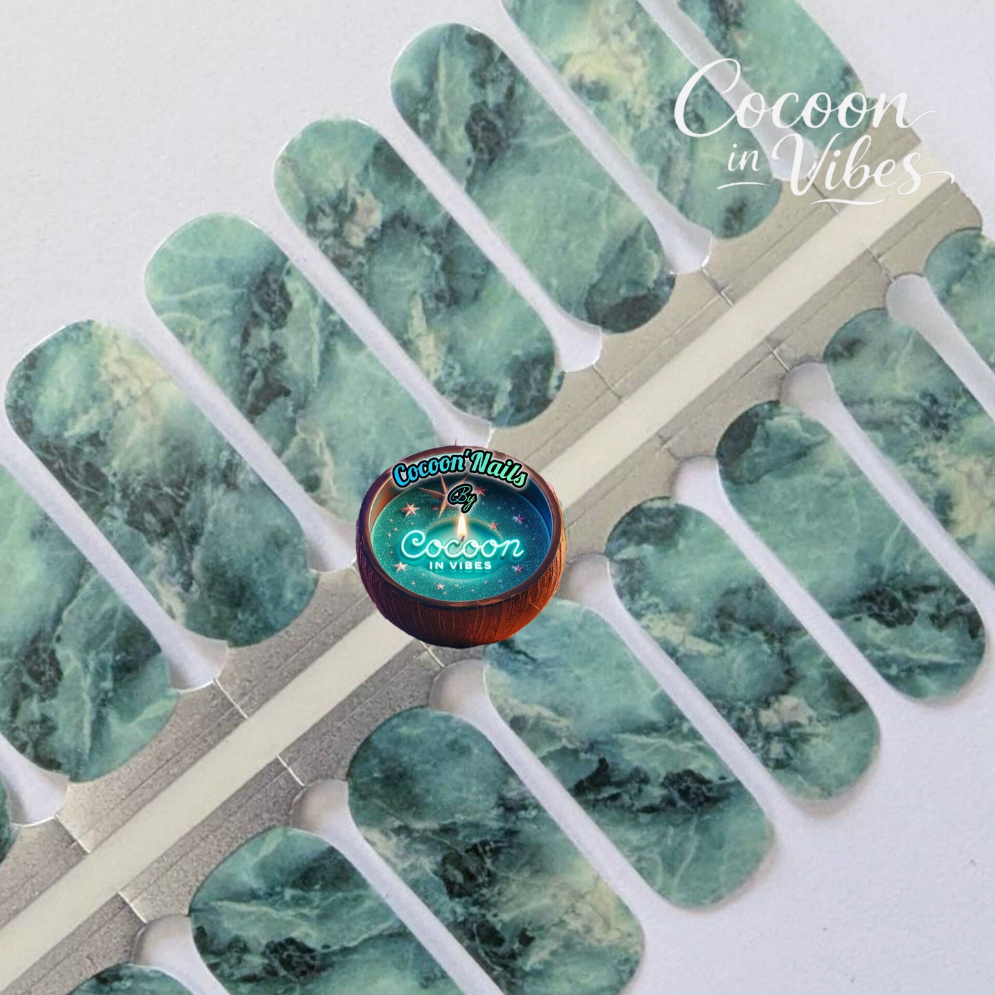 Cocoon’Nails Lagon Turquoise – Vernis Autocollant Kit Complet