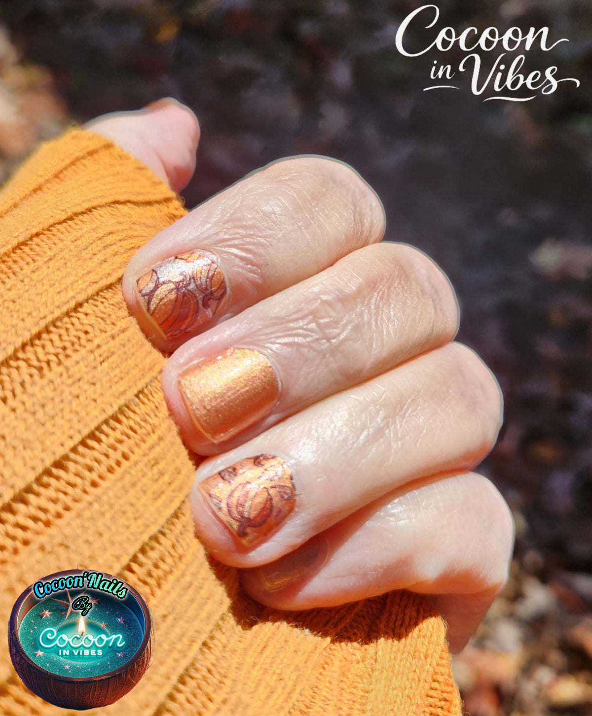 Cocoon’Nails Douce Citrouille – Vernis Autocollant Kit Complet