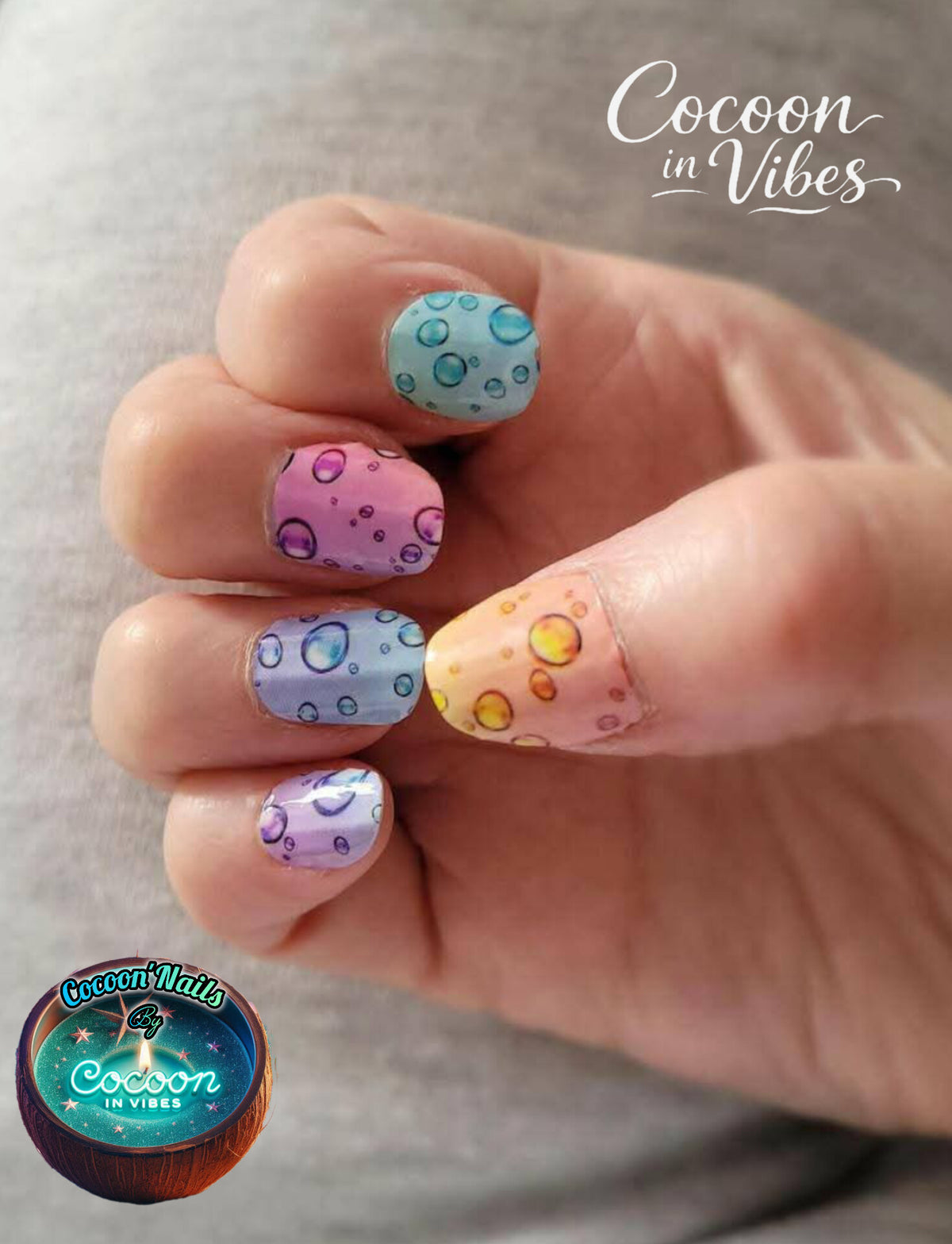 Cocoon’Nails Rainbow Soda Pop – Vernis Autocollant Kit Complet