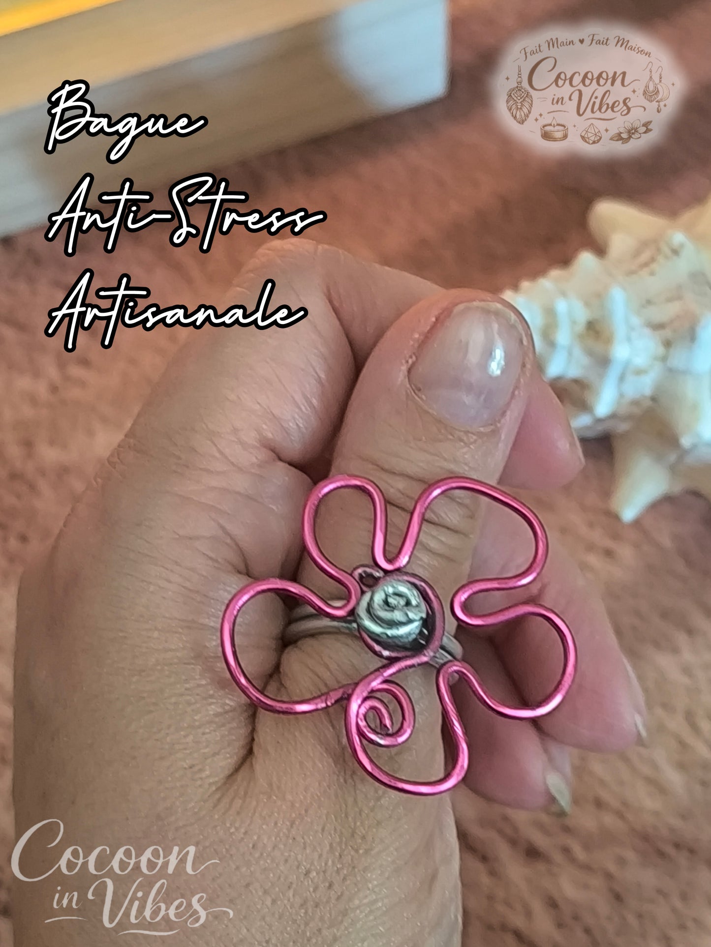 Bague Anti-Stress "Fleur des Lagon" – 100% Artisanale