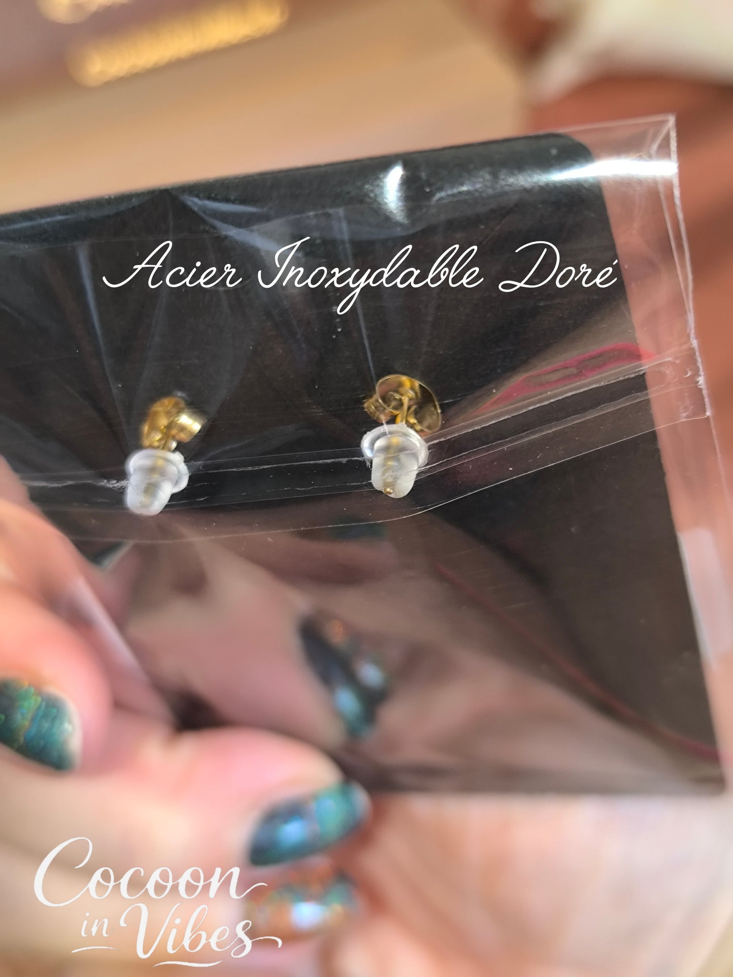 Clous d’oreilles chat Ajouré – Acier Inoxydable Doré