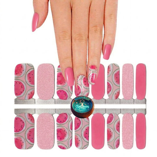 Cocoon’Nails Pastèque Vibes – Vernis Autocollant Kit Complet