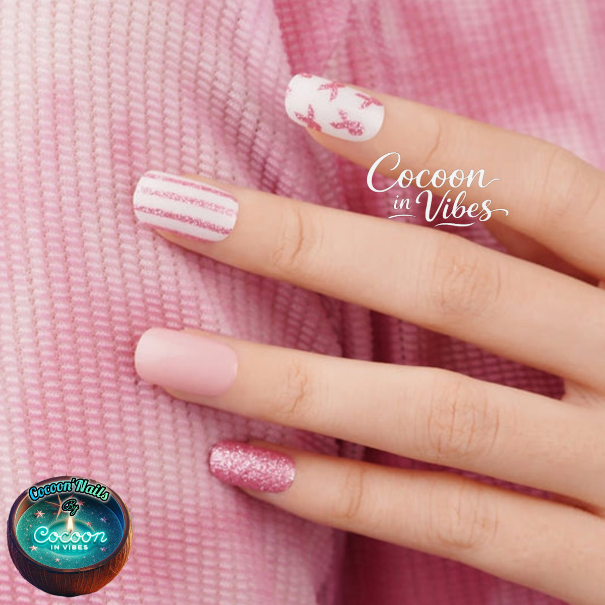 Cocoon’Nails Octobre Rose – Vernis Autocollant Kit Complet