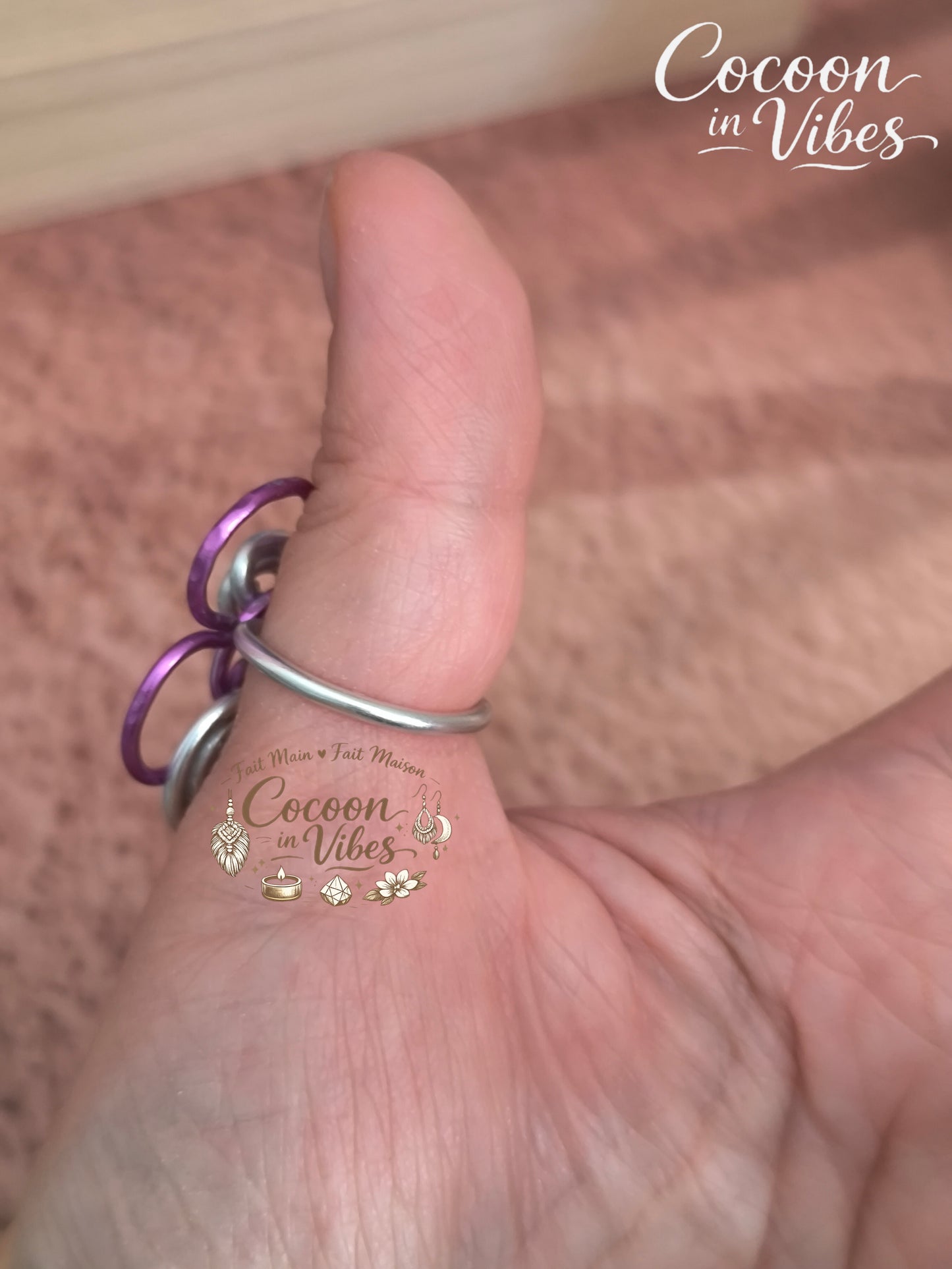 Bague Anti-Stress "Fleur d'Ondes Tropicales" – 100% Artisanale & Double Niveau