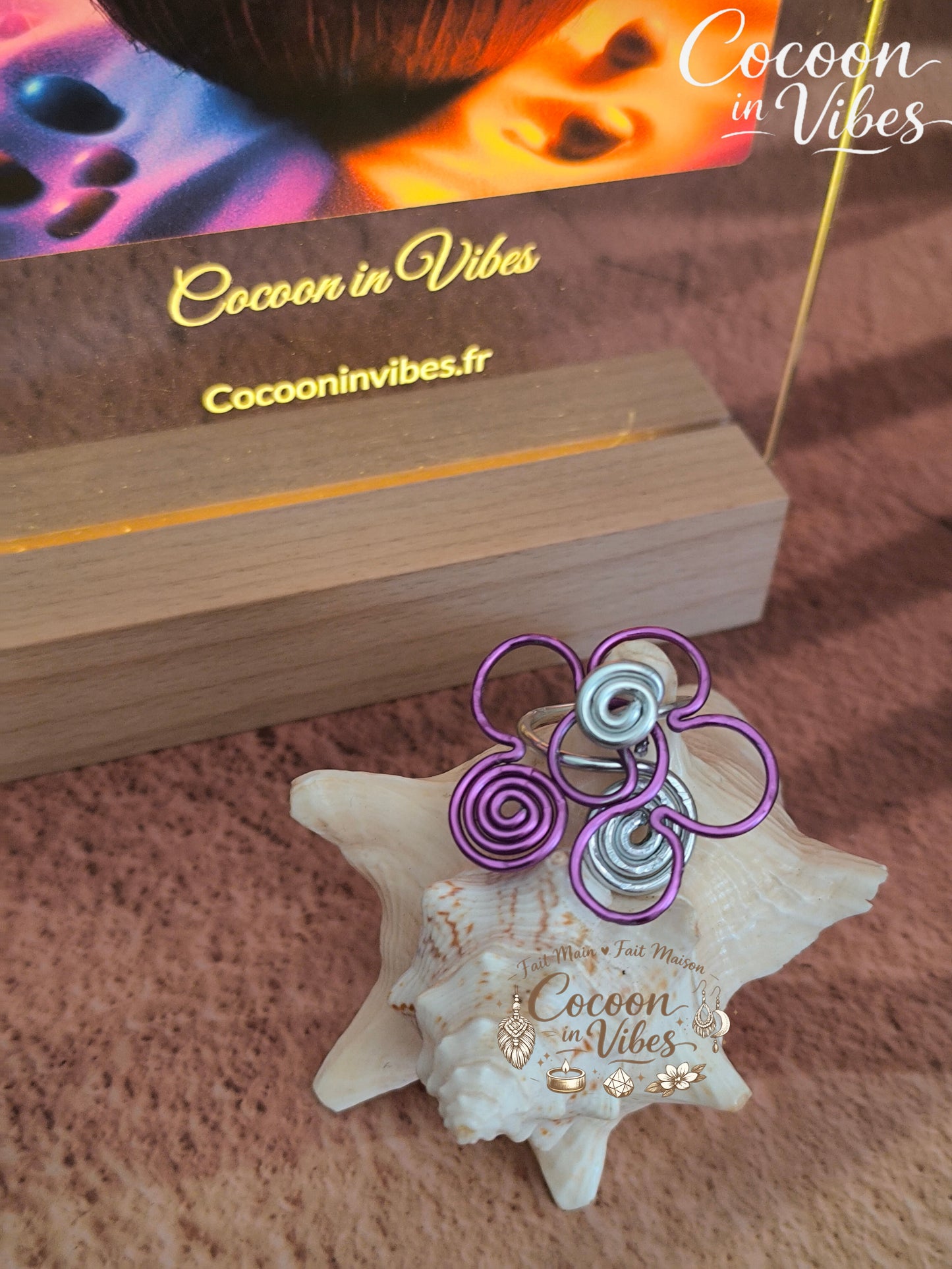 Bague Anti-Stress "Fleur d'Ondes Tropicales" – 100% Artisanale & Double Niveau
