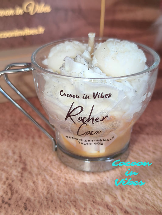 Bougie Gourmande Artisanale 90 g – Rocher Coco