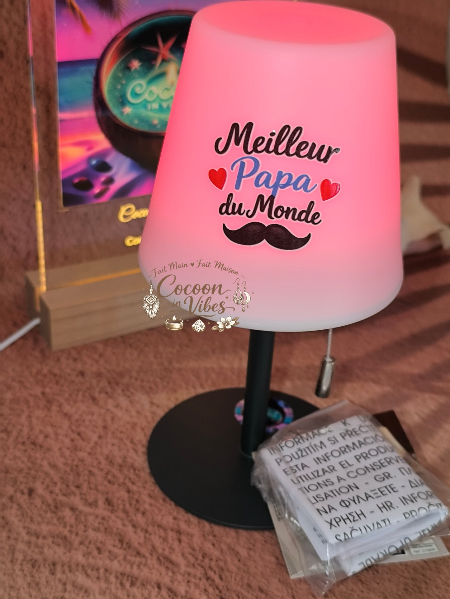 Petite Lampe LED avec message selon thème choisi – Création Artisanale Exemplaire Unique