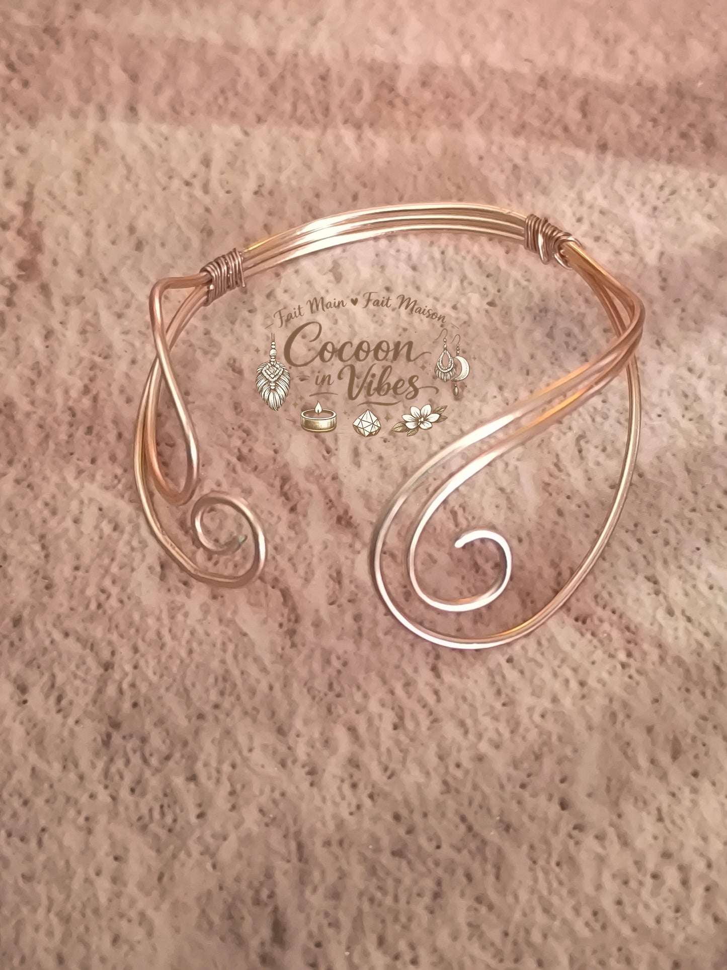 Bracelet Personnalisable Douce Spirale (Or Rose & Teintes au choix) – Collection Douce Spirale