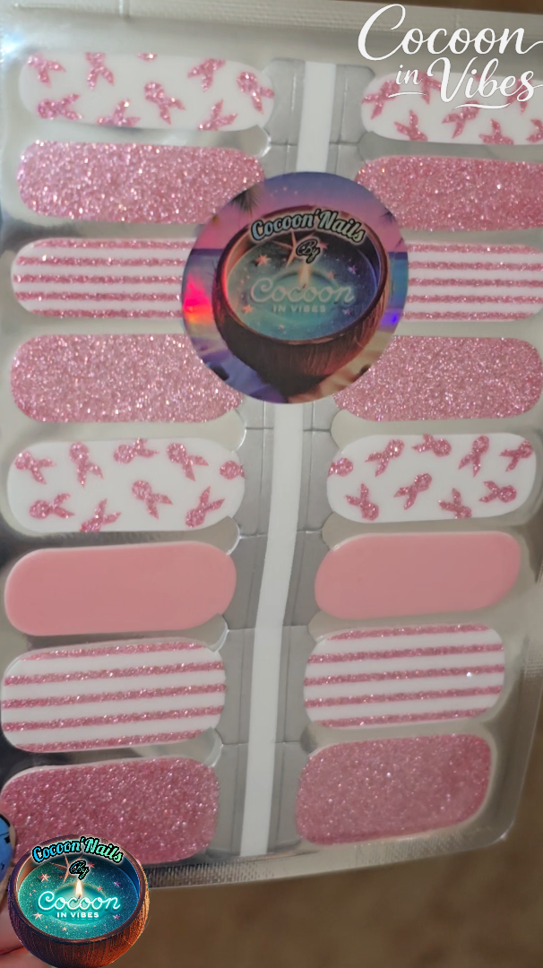Cocoon’Nails Octobre Rose – Vernis Autocollant Kit Complet