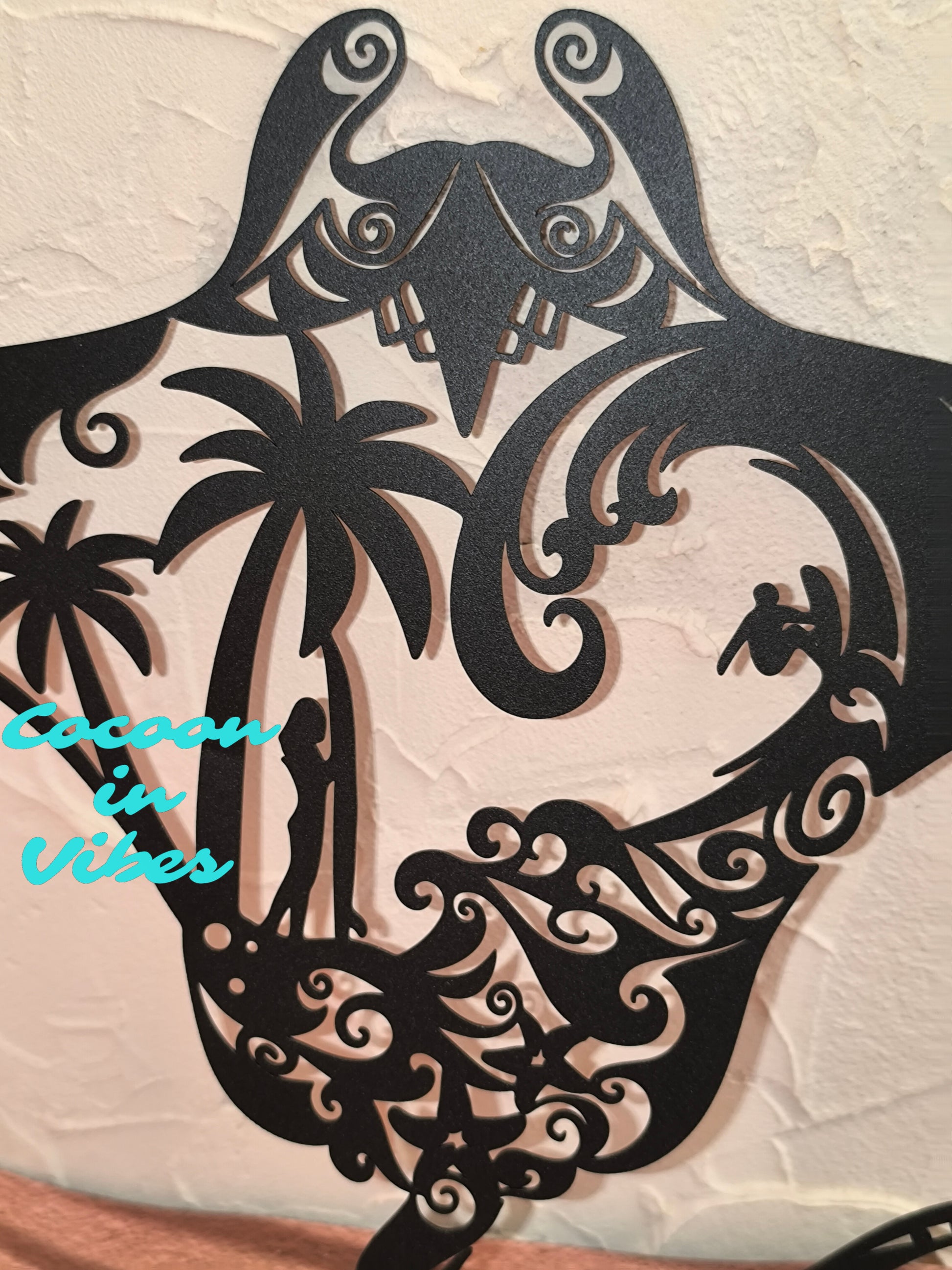 Grande Décoration murale Raie Manta Tropicale – L’Invitation au Voyage