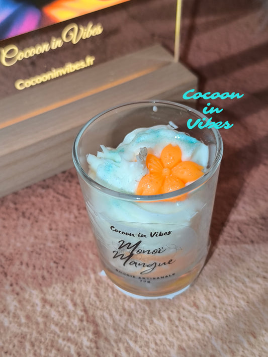 Bougie Gourmande Artisanale 70 g – Monoï Mangue