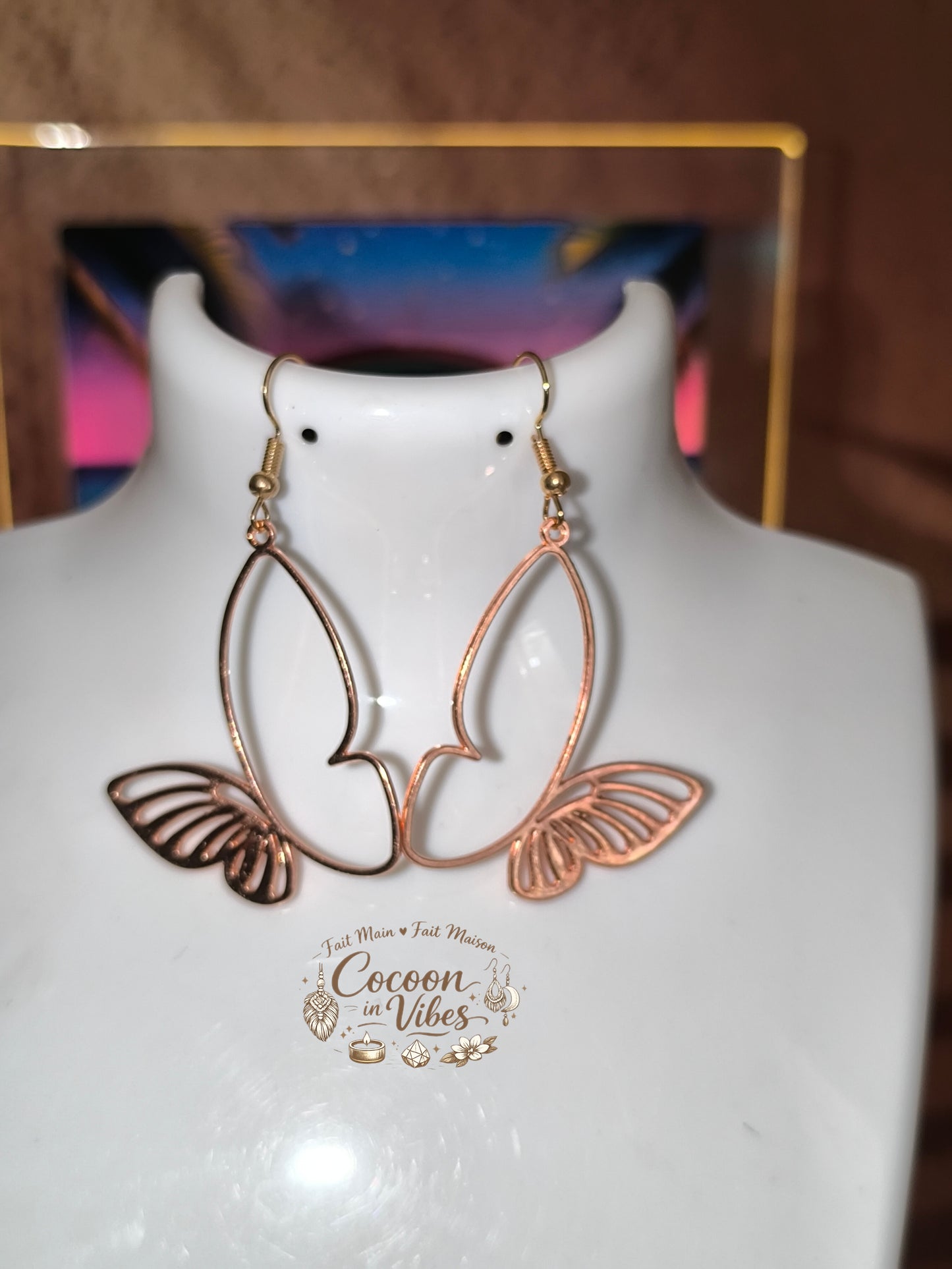 Boucles d'oreilles Papillon - Création artisanale