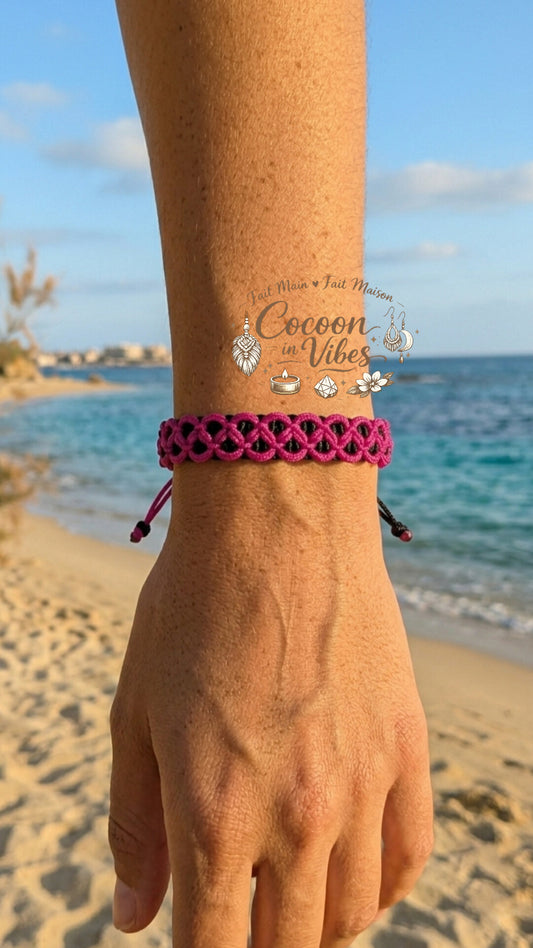 Bracelet Collection Vague Entrelacée - Couleur au choix - Fait main en Macramé