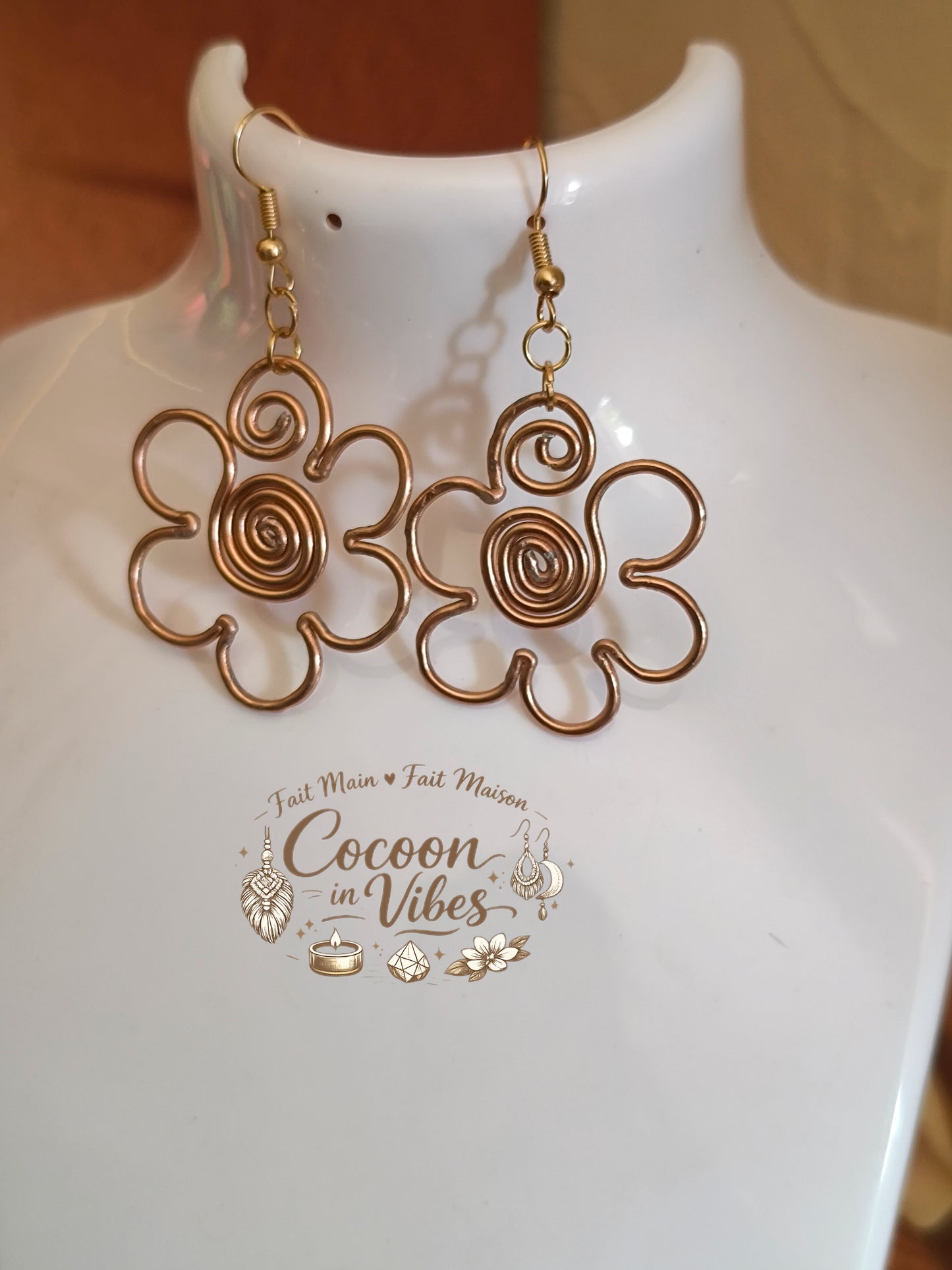 Boucles d'Oreilles Fleur & Parure – Collection Fleur Tropicale