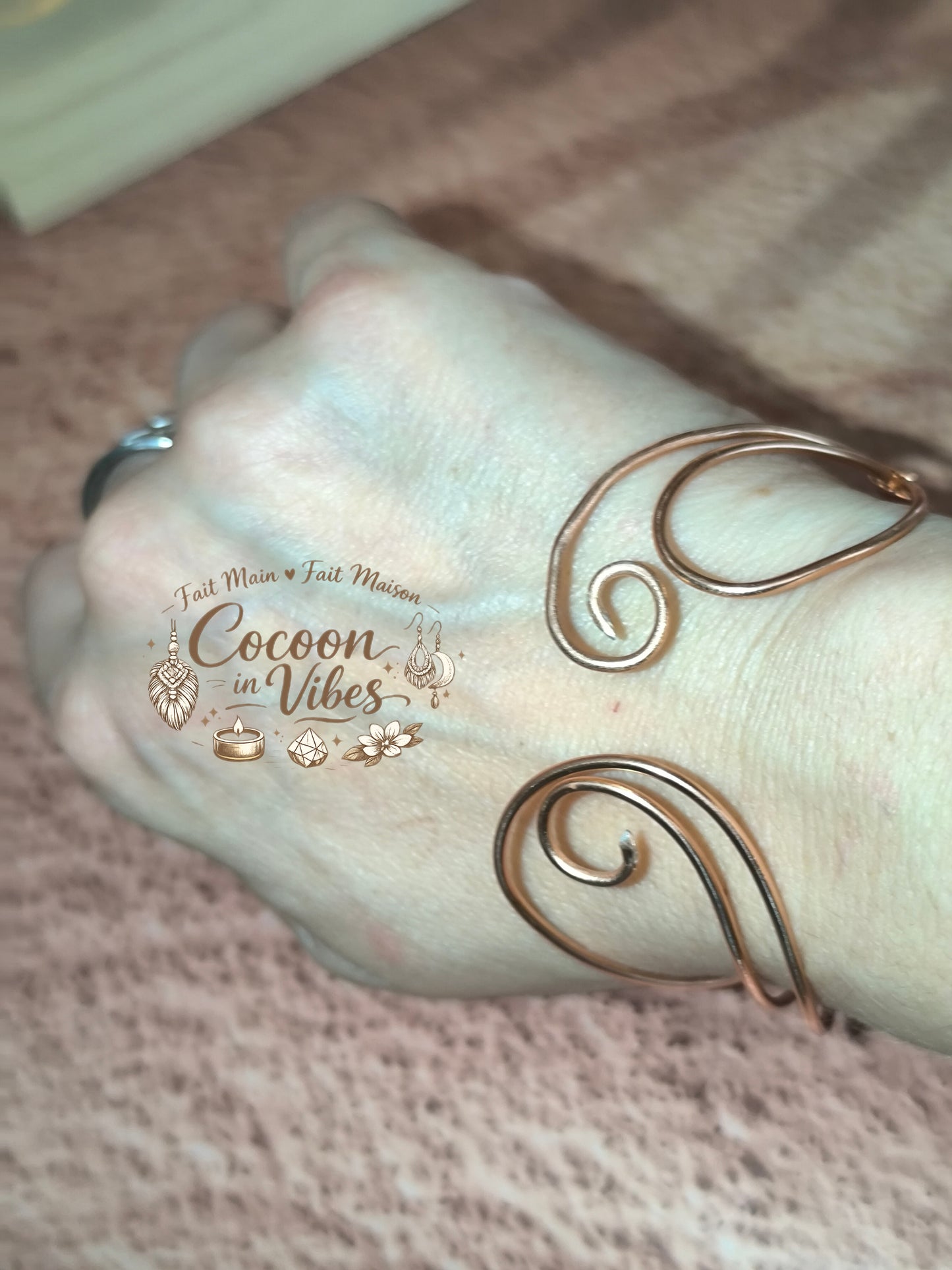Bracelet Personnalisable Douce Spirale (Or Rose & Teintes au choix) – Collection Douce Spirale