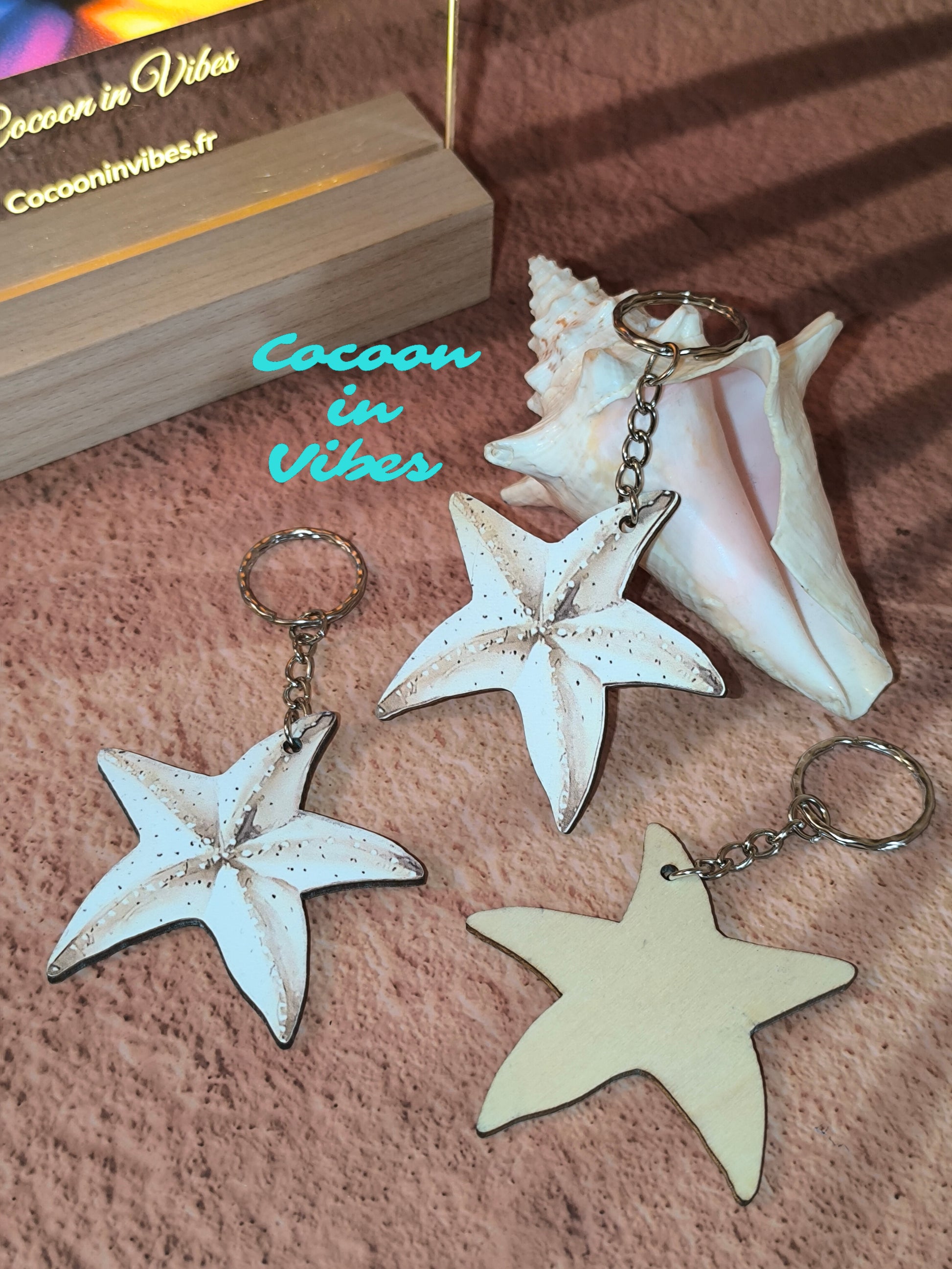 Porte-clé artisanal création Cocoon in Vibes – Étoile de Mer