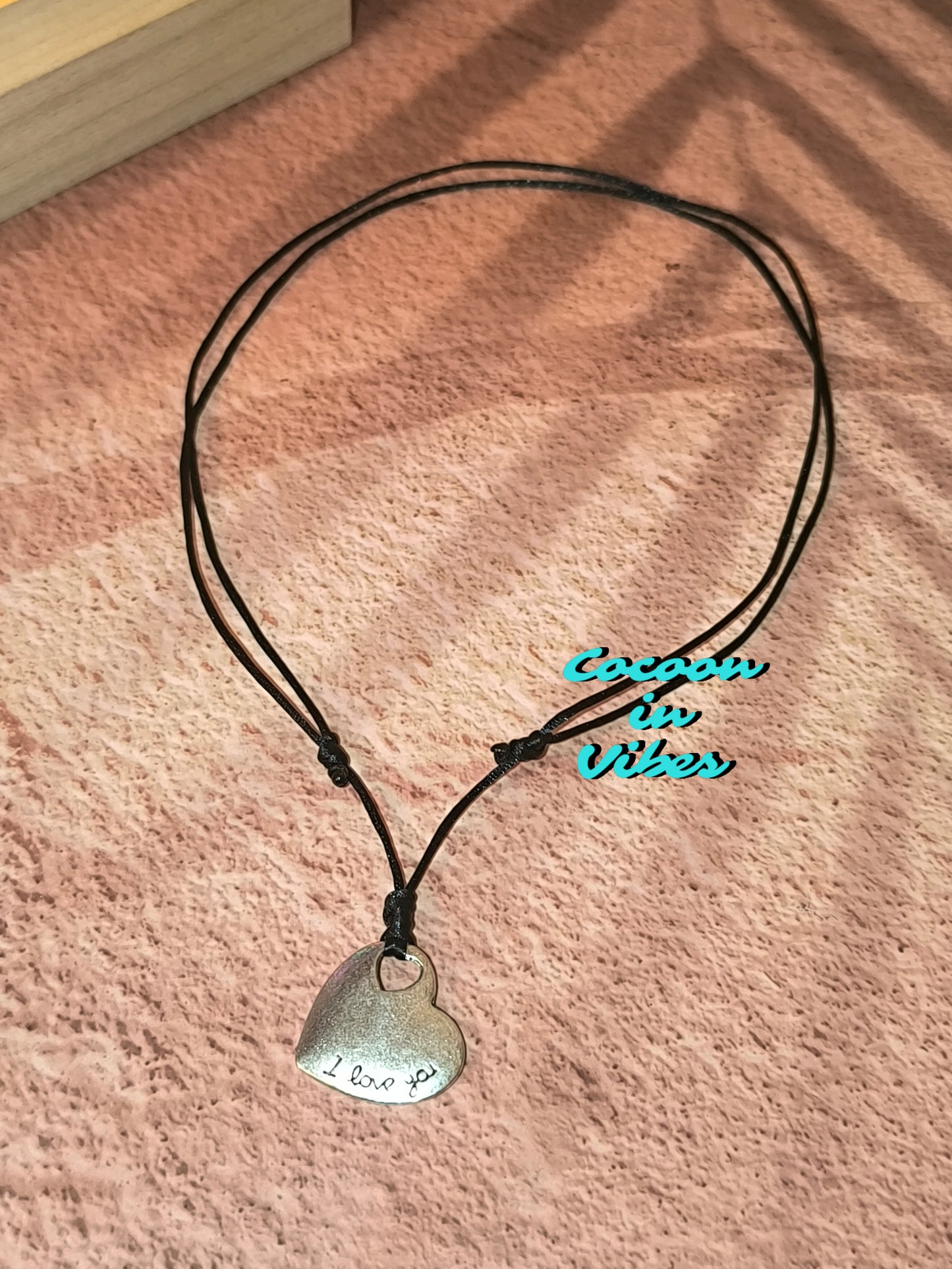 Collier Artisanal – Cœur “I Love You