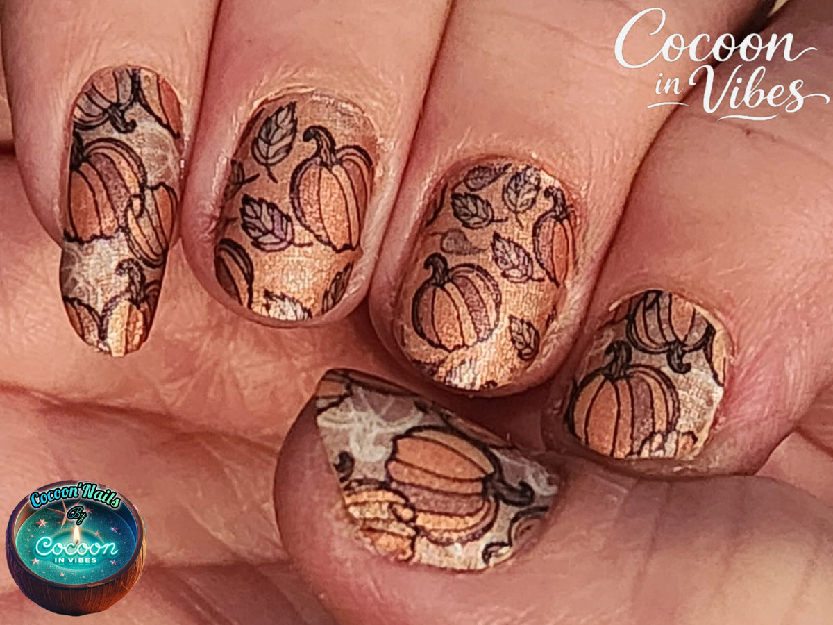 Cocoon’Nails Douce Citrouille – Vernis Autocollant Kit Complet