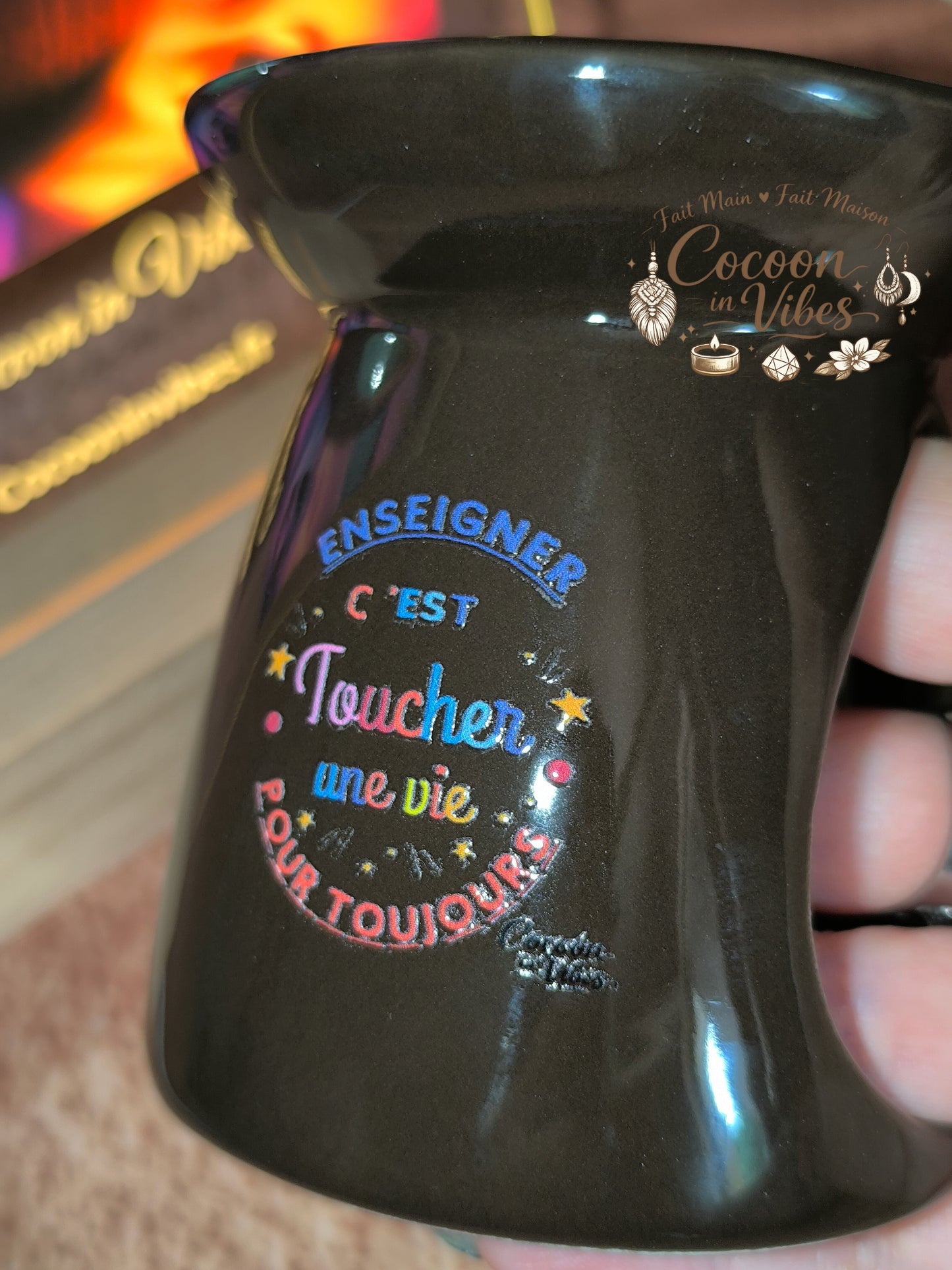 Brûleur Merci pour cette belle année Chocolat Brillant + 1 Fondant OFFERT – Pièce unique, création artisanale Cocoon in Vibes