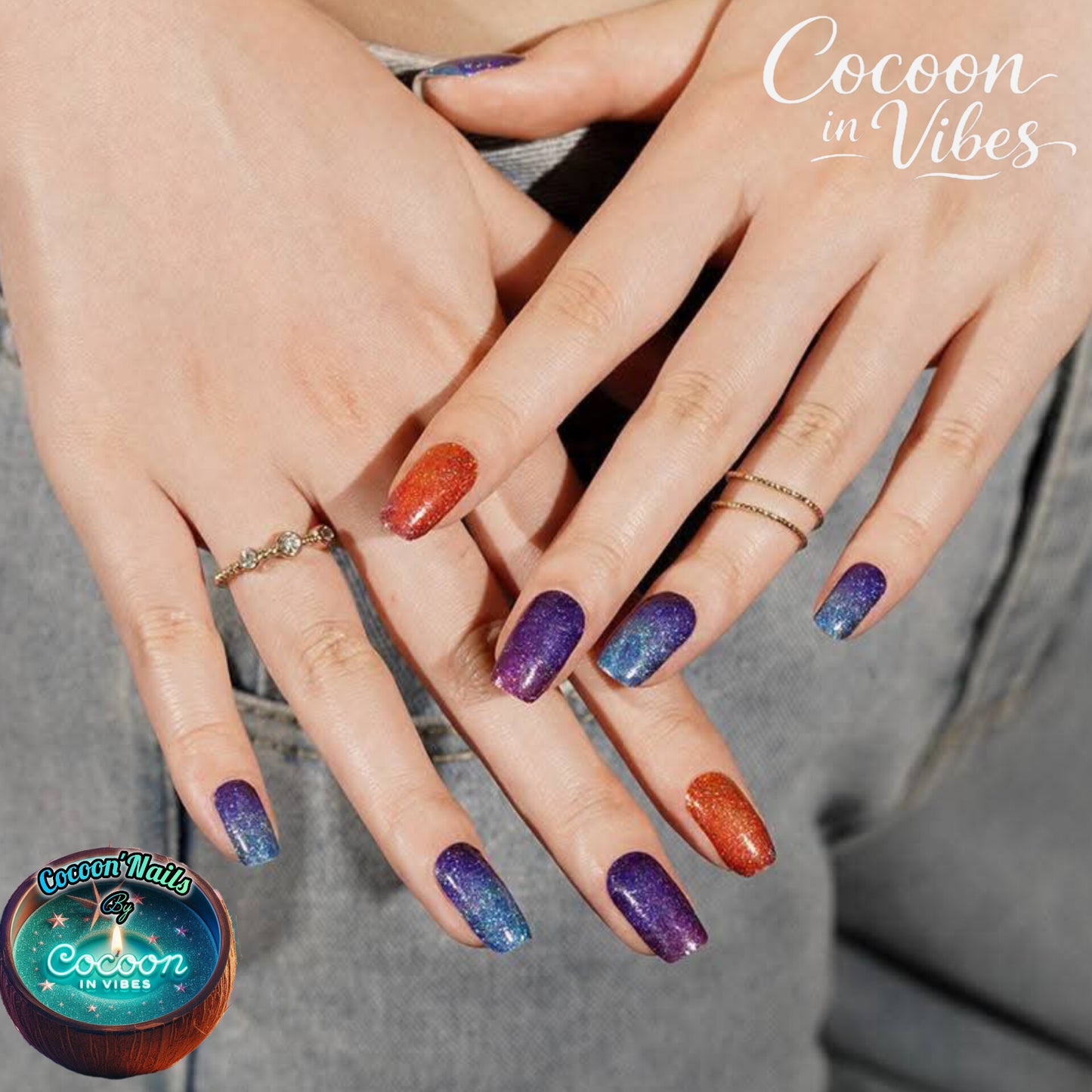 Cocoon’Nails Vagues Irisées – Vernis Autocollant Kit Complet