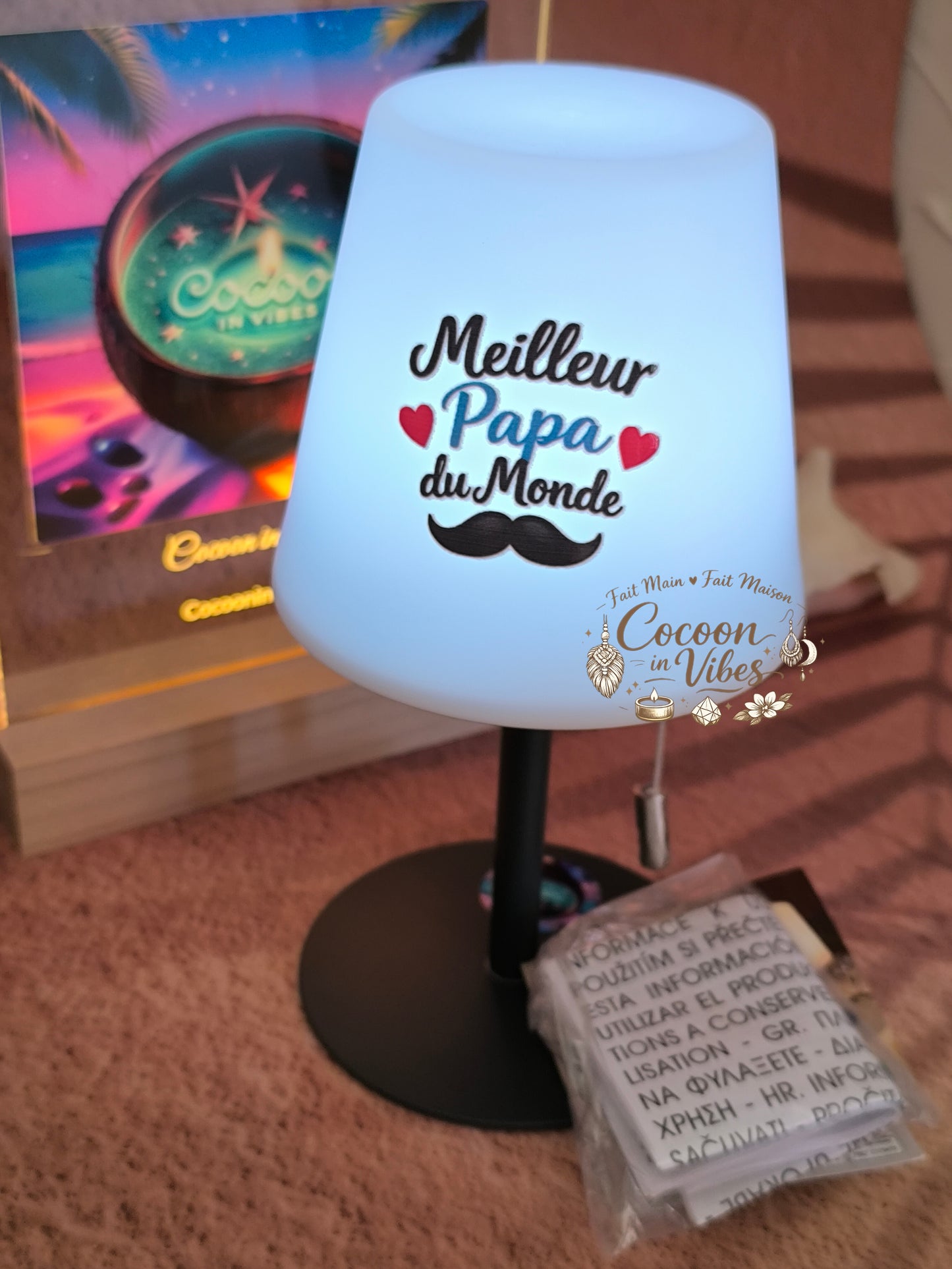 Petite Lampe LED avec message selon thème choisi – Création Artisanale Exemplaire Unique