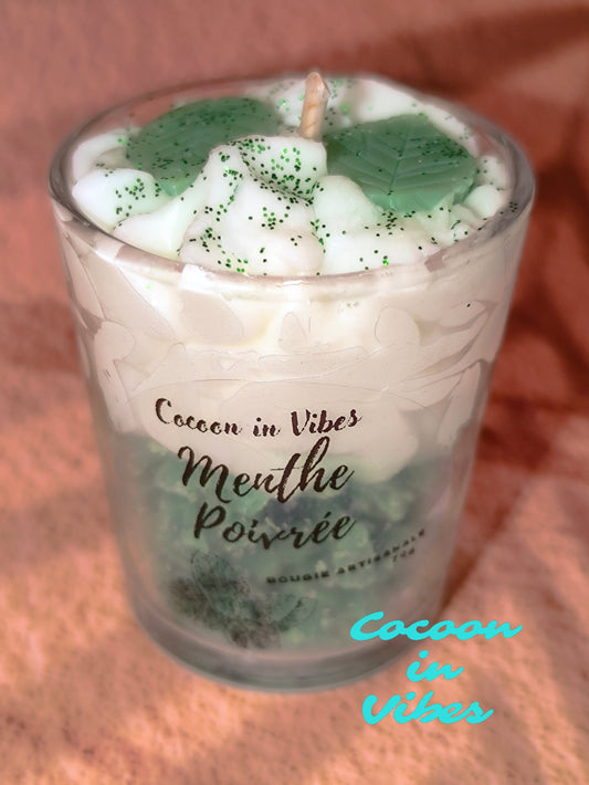 Bougie Gourmande Artisanale – Menthe Poivrée 70g