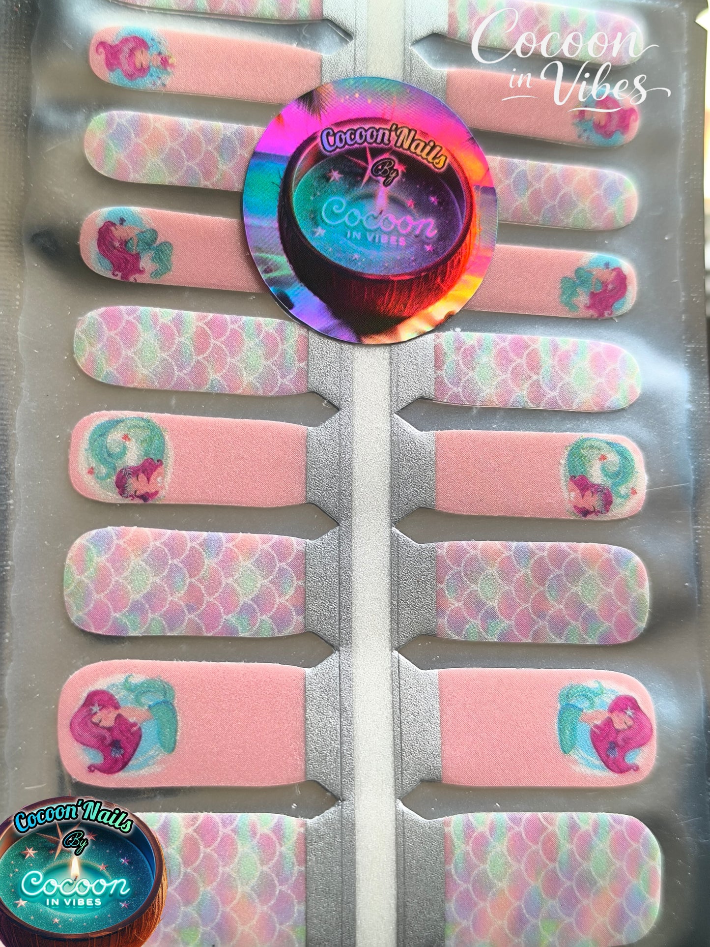 Cocoon’Nails Mini Sirène Magique – Vernis Autocollant Enfant Kit Complet
