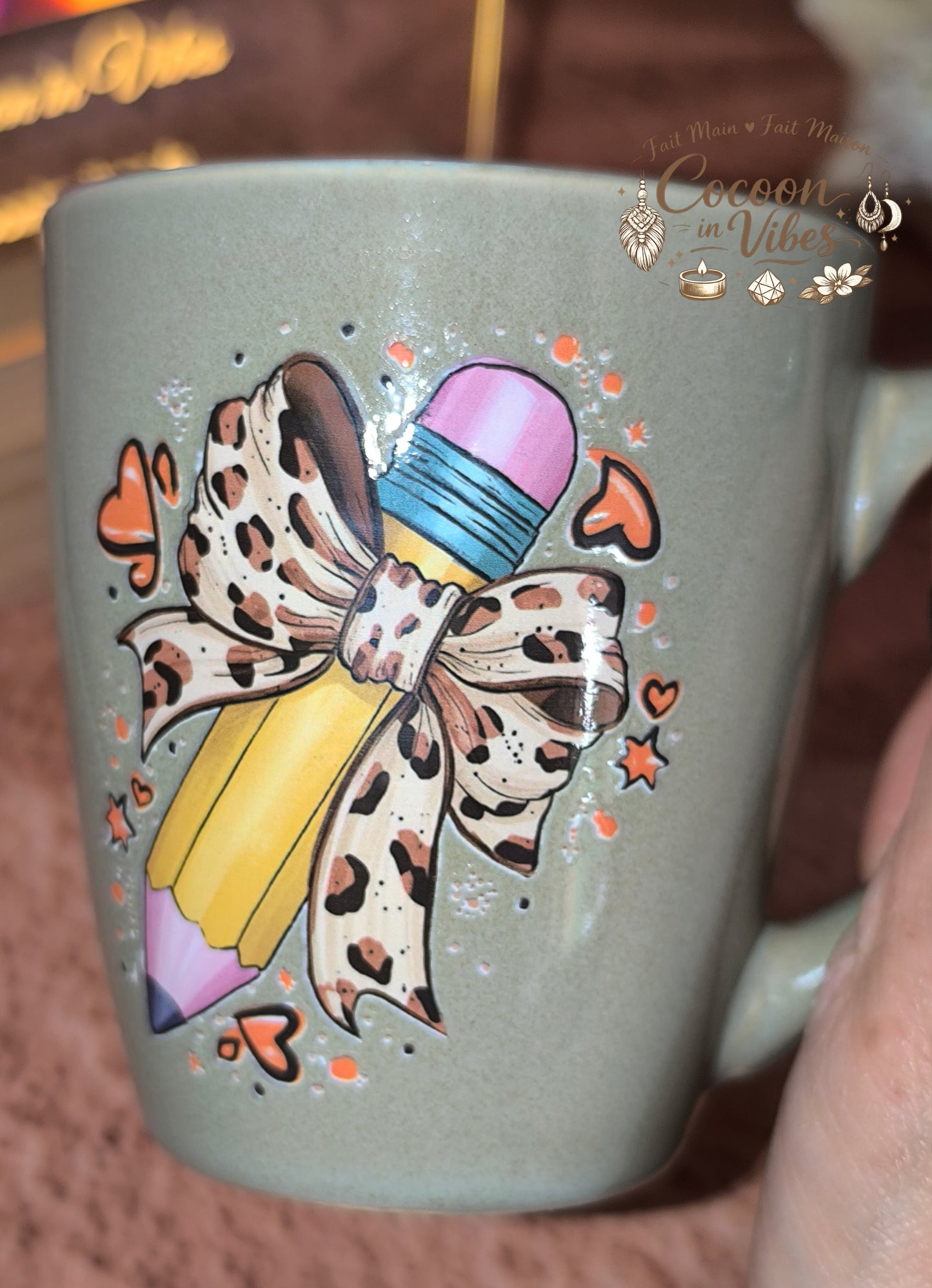 Tasse "Fin d'année scolaire" Beige – THANK YOU – Pièce unique, création artisanale Cocoon in Vibes