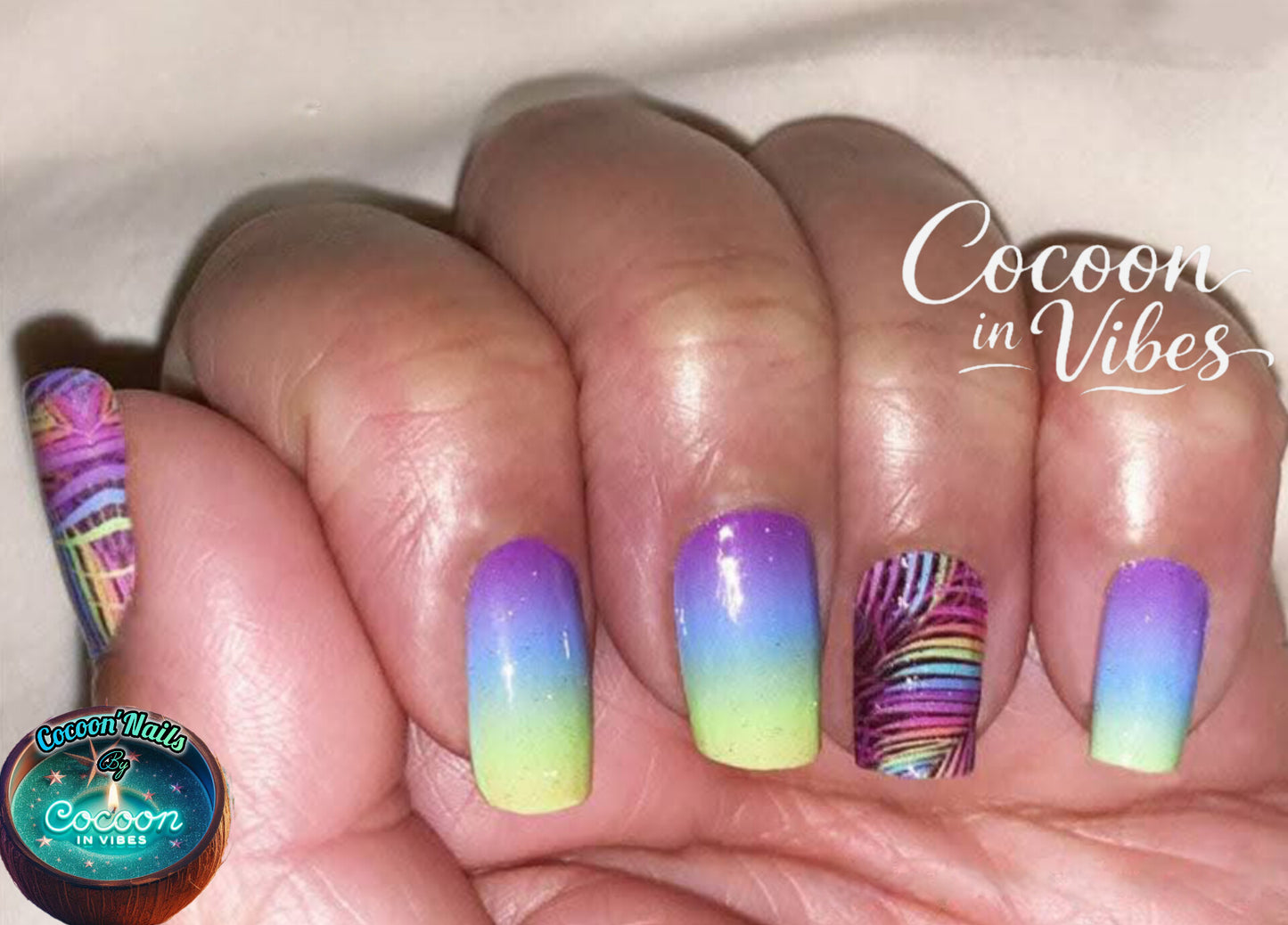 Cocoon’Nails - Vernis Autocollant Tropical Rainbow - Kit complet