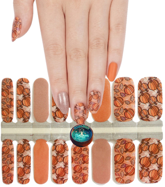 Cocoon’Nails Douce Citrouille – Vernis Autocollant Kit Complet