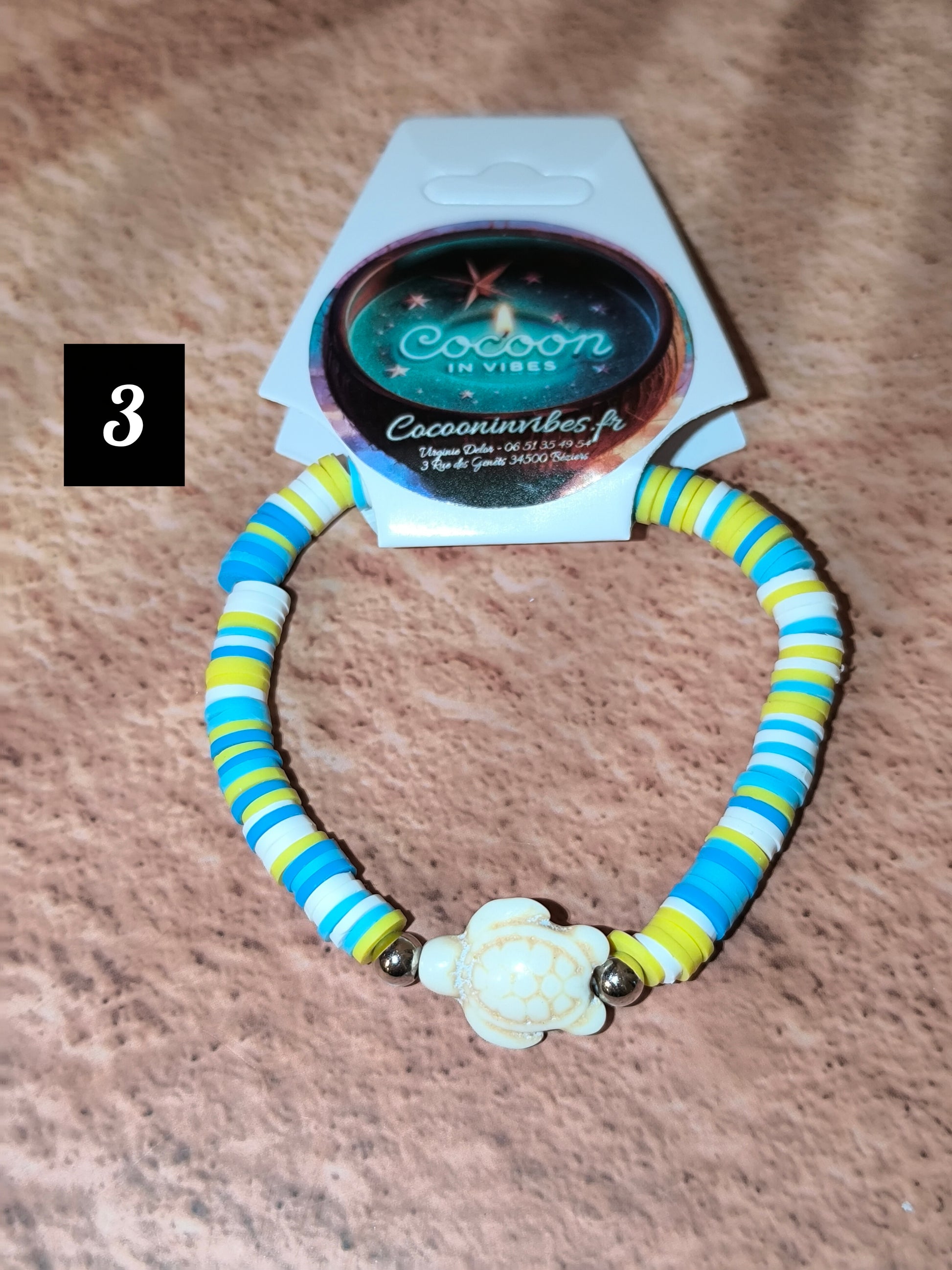 Bracelets Good Vibes en perles plates en pâte polymere - Sous les cocotiers... un monde de couleurs vous attend !