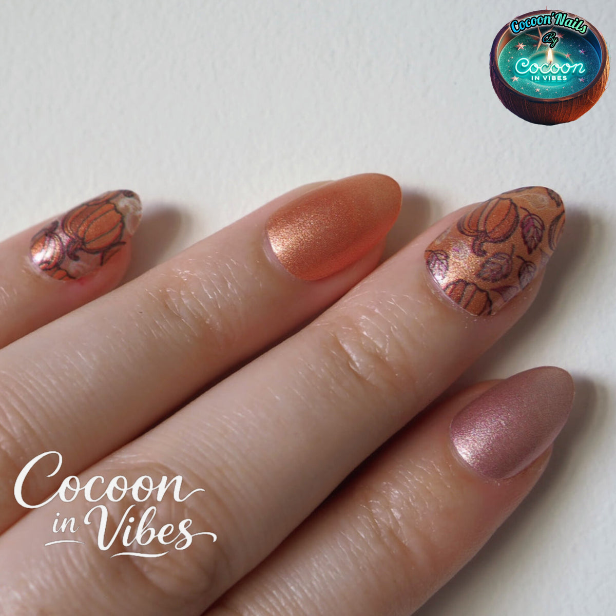 Cocoon’Nails Douce Citrouille – Vernis Autocollant Kit Complet