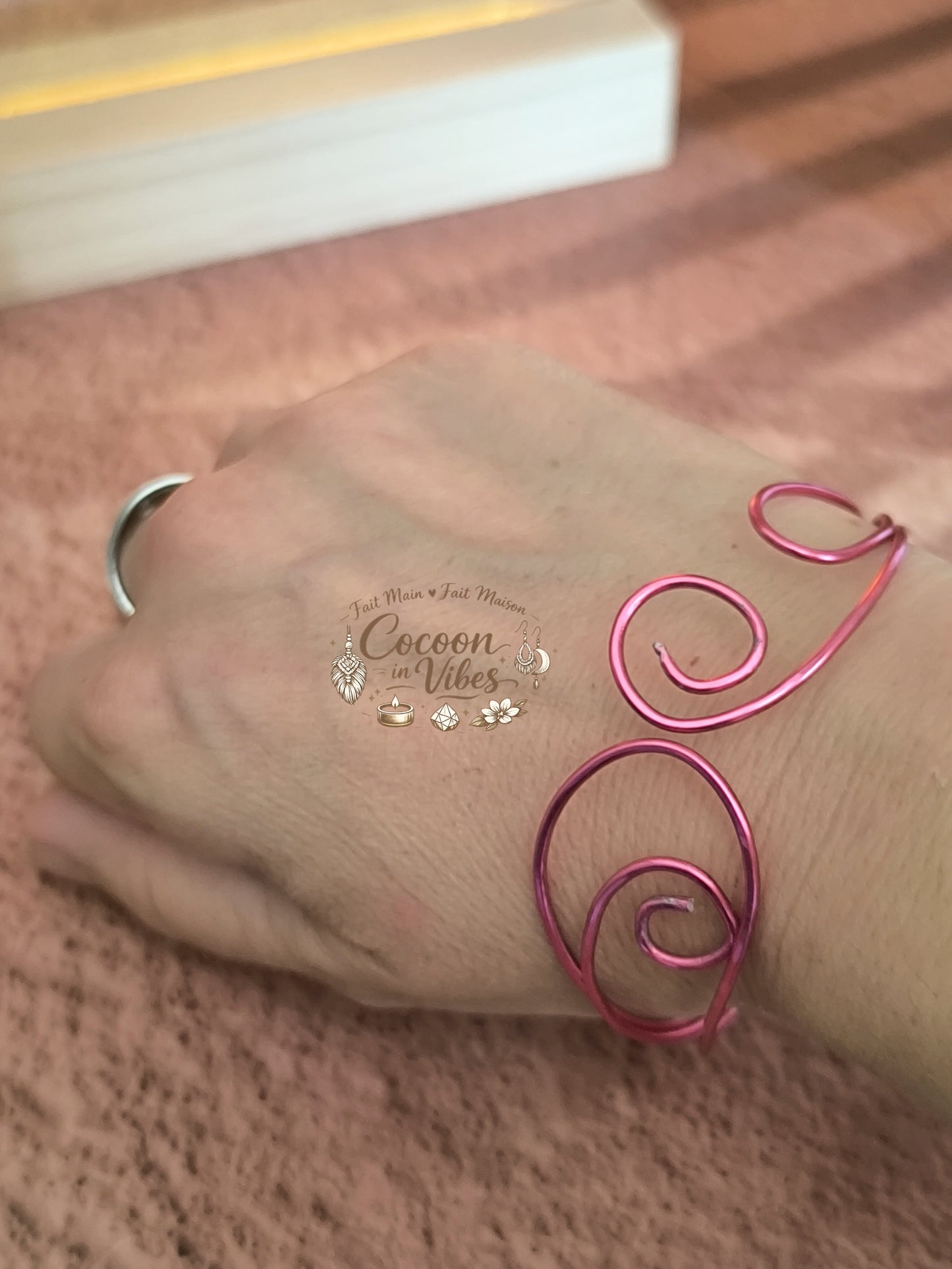 Bracelet Personnalisable Douce Spirale (Rose & Teintes au choix) – Collection Douce Spirale