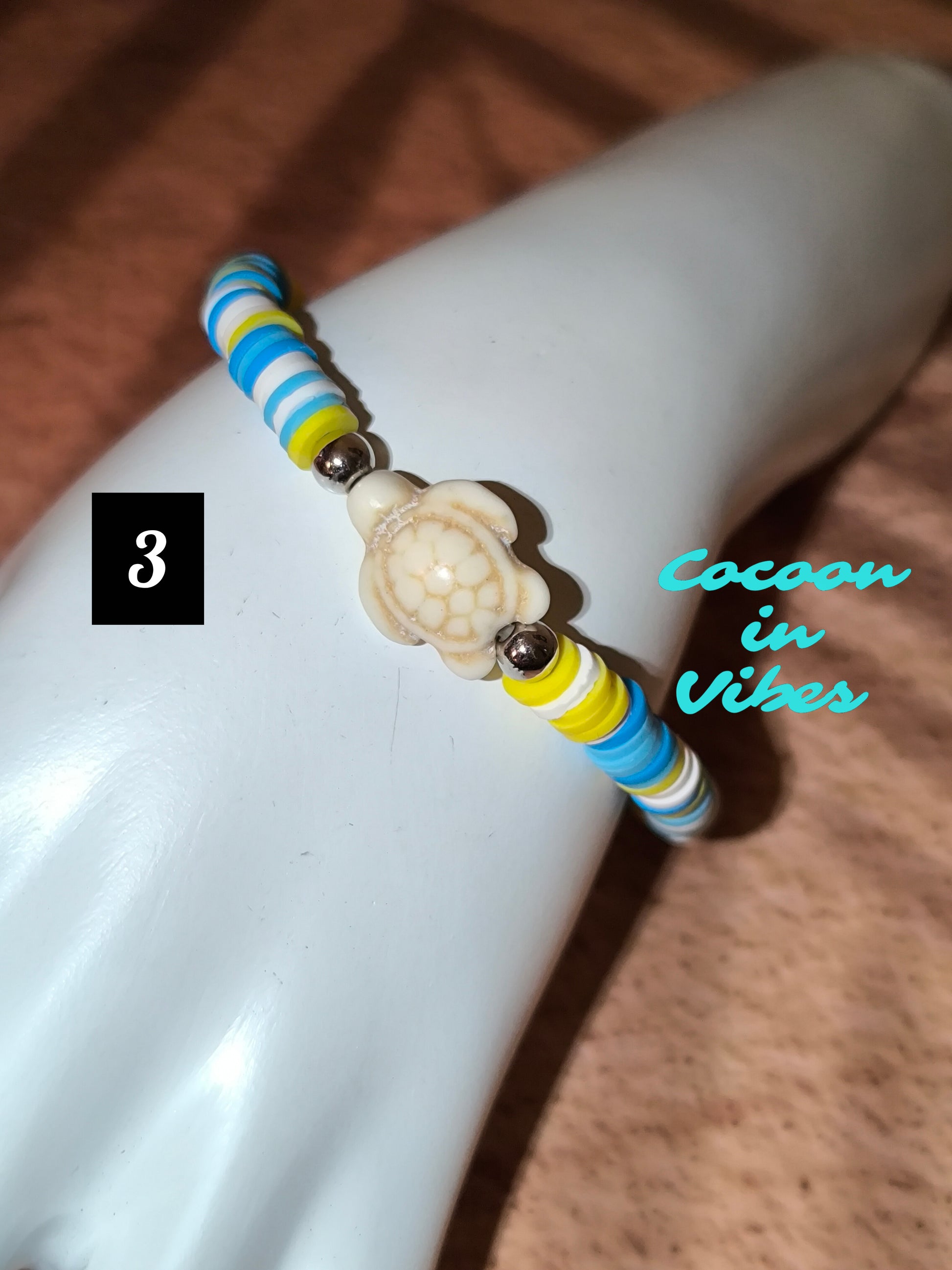 Bracelets Good Vibes en perles plates en pâte polymere - Sous les cocotiers... un monde de couleurs vous attend !