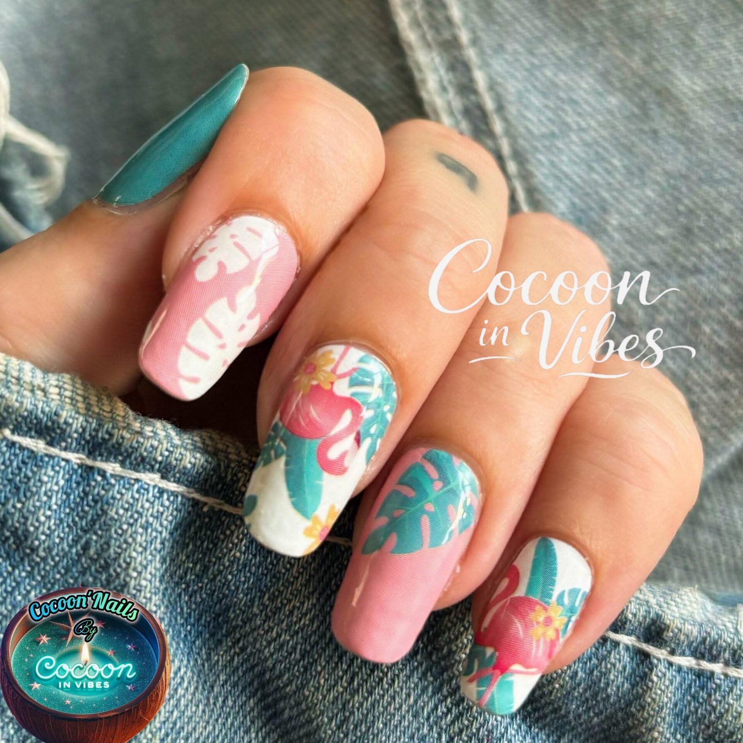 Cocoon’Nails Tropical Flamingo – Vernis Autocollant Kit Complet